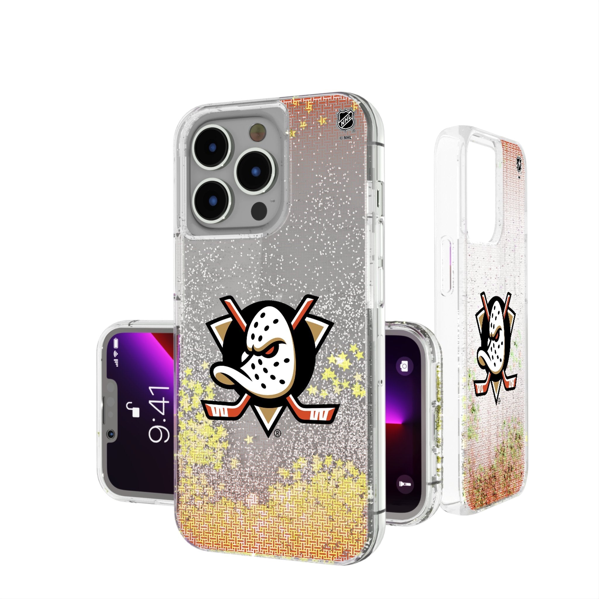 Anaheim Ducks Linen Glitter Phone Case 1