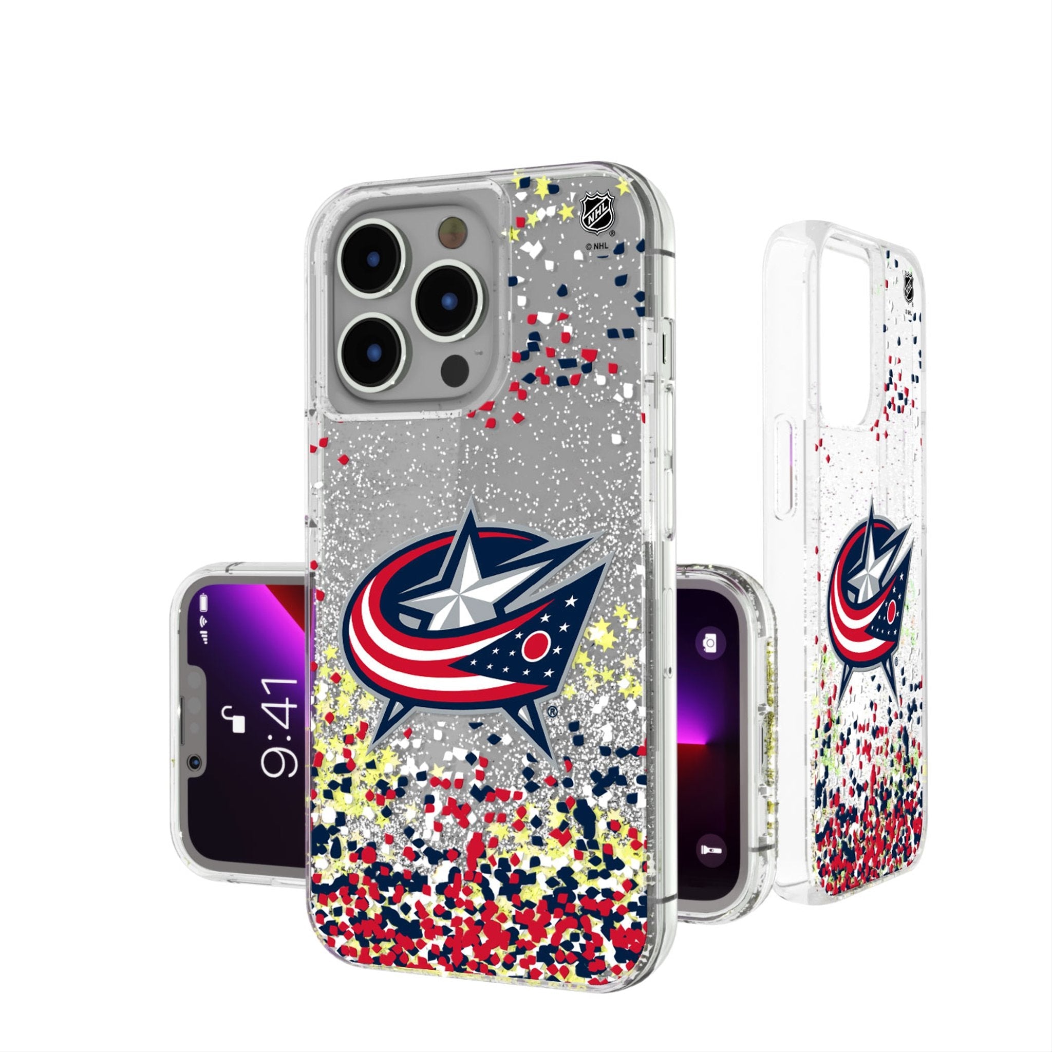 Columbus Blue Jackets Confetti Glitter Phone Case