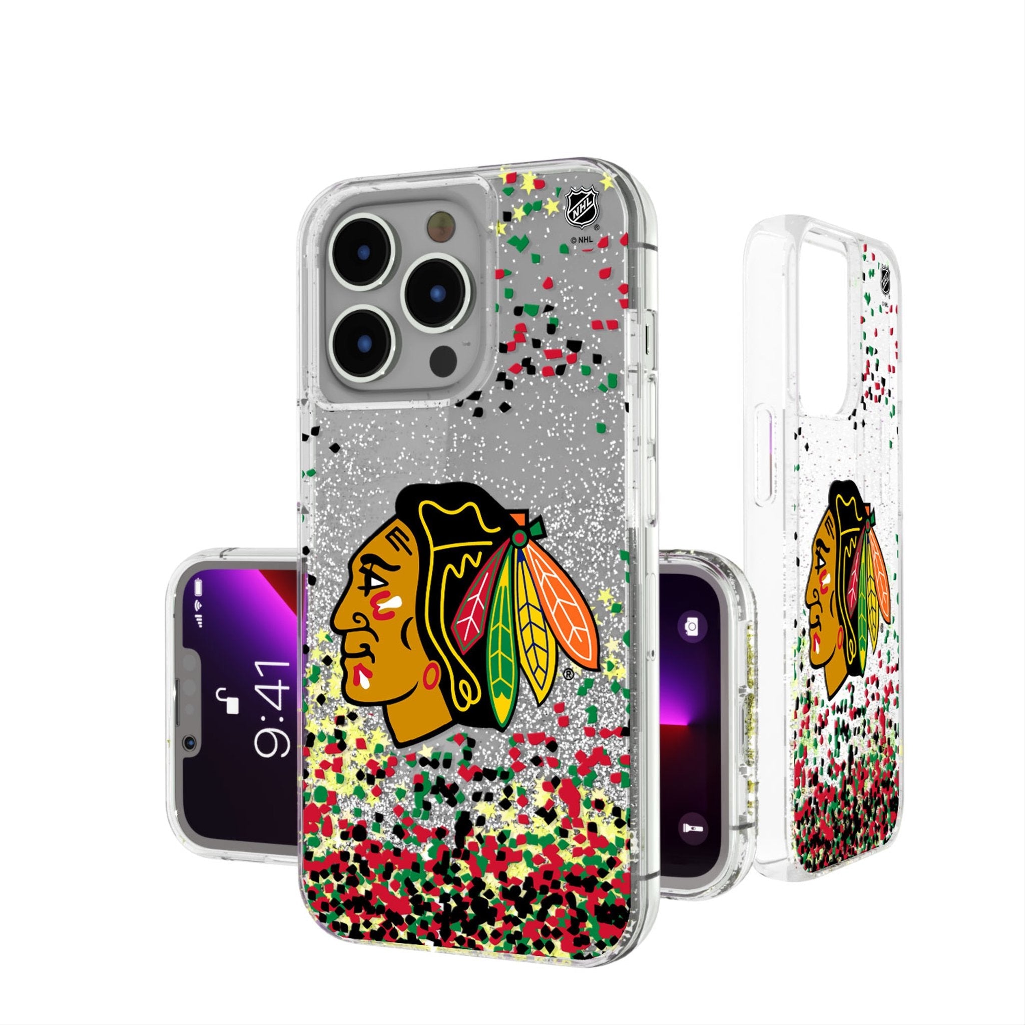 Chicago Blackhawks Confetti Glitter Phone Case