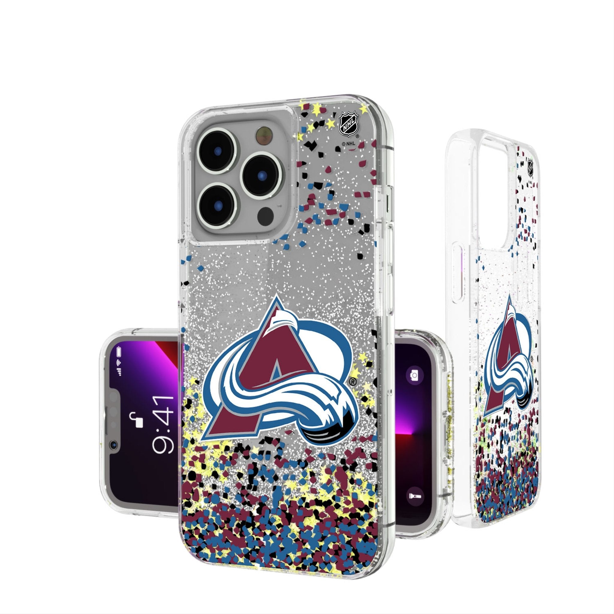 Colorado Avalanche Confetti Glitter Phone Case