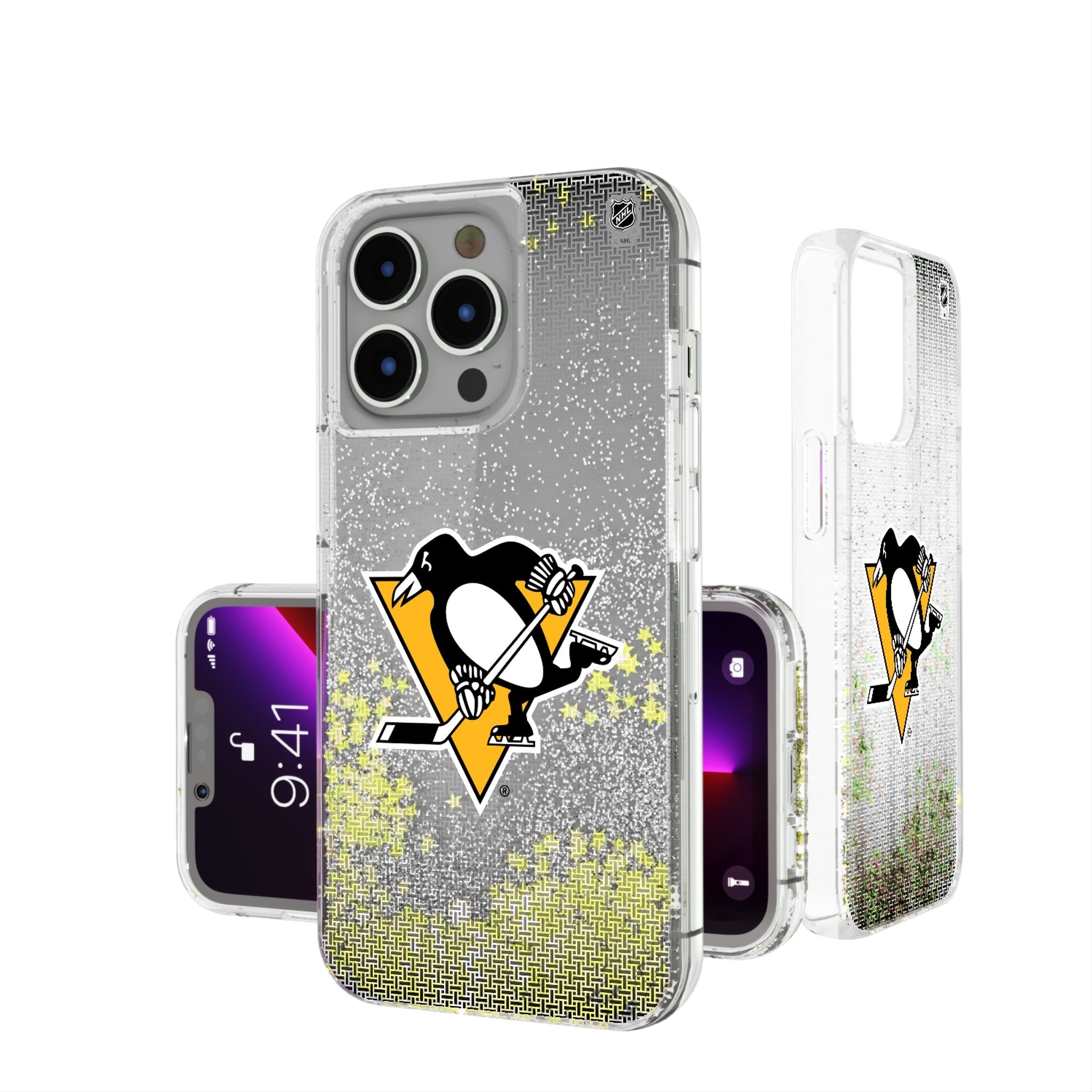 Pittsburgh Penguins Linen Glitter Phone Case