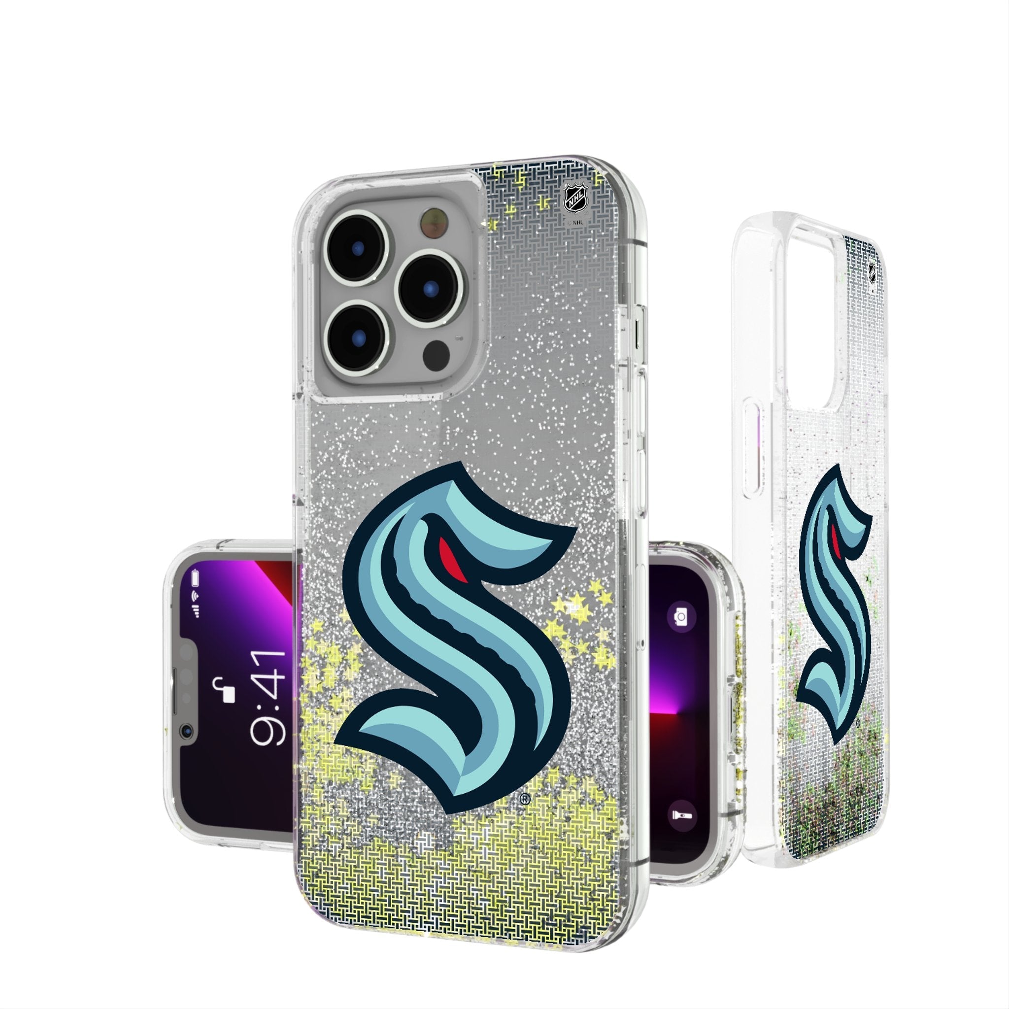 Seattle Kraken Linen Glitter Phone Case