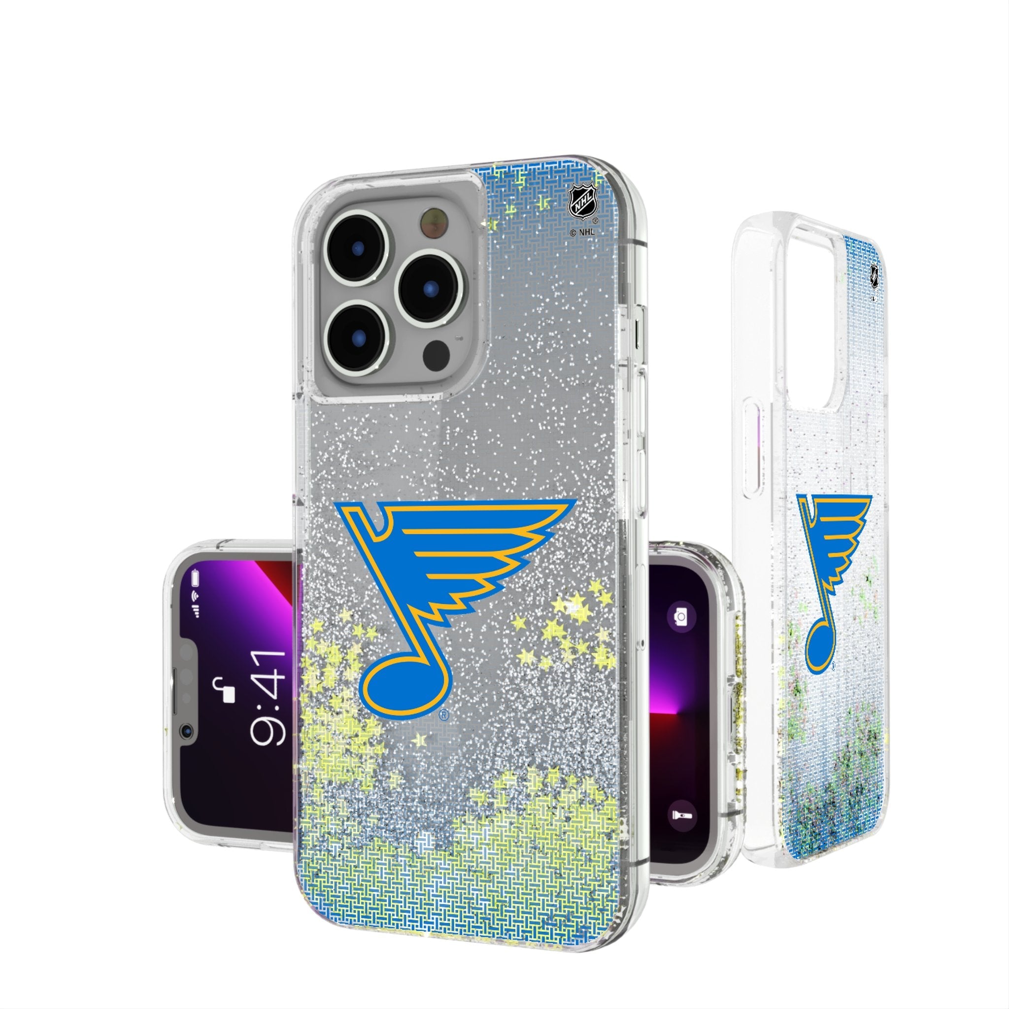 St. Louis Blues Linen Glitter Phone Case for Apple iPhone