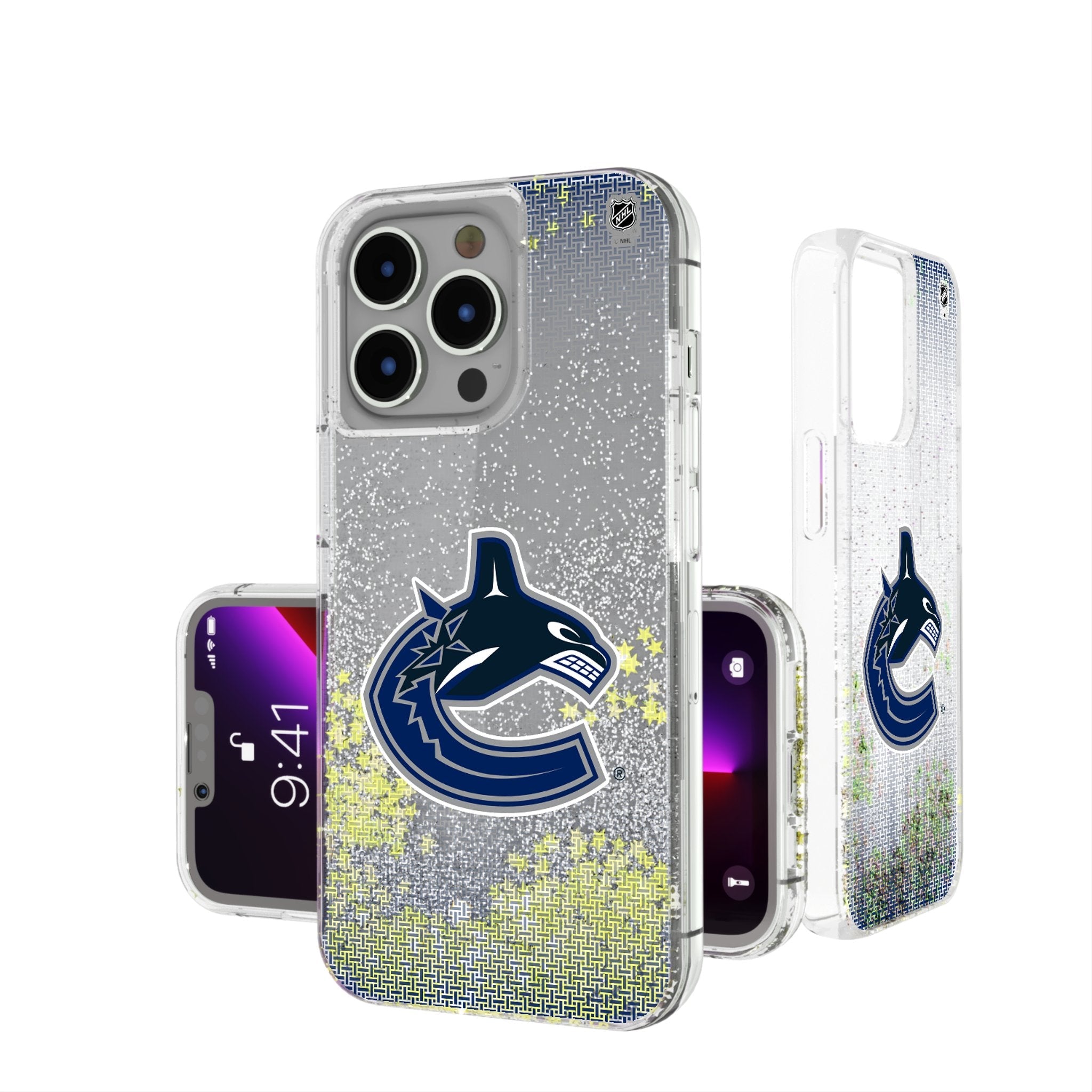 Vancouver Canucks Linen Glitter Phone Case