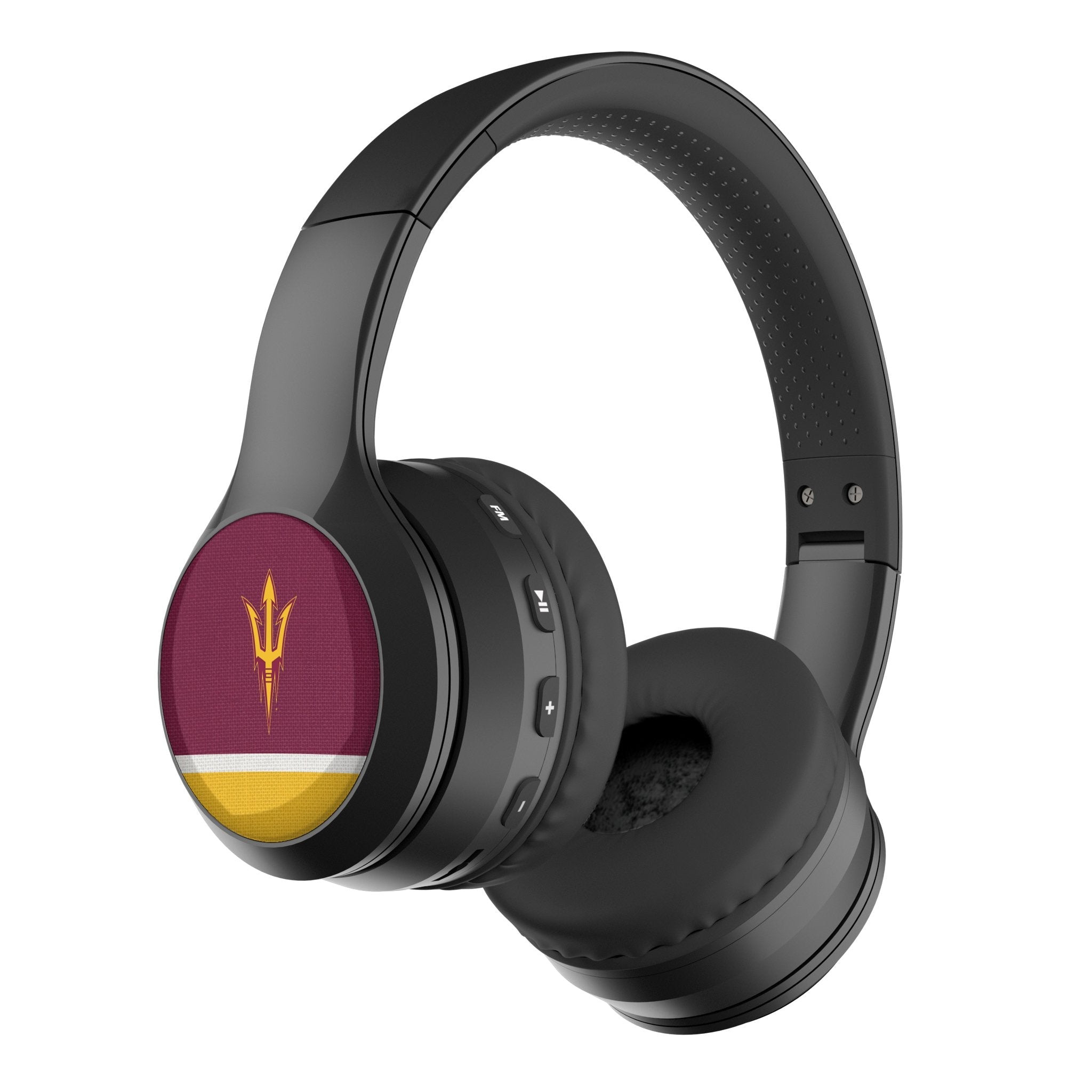 Arizona State University Sun Devils Stripe Wireless Over-Ear BT Headphones With Case