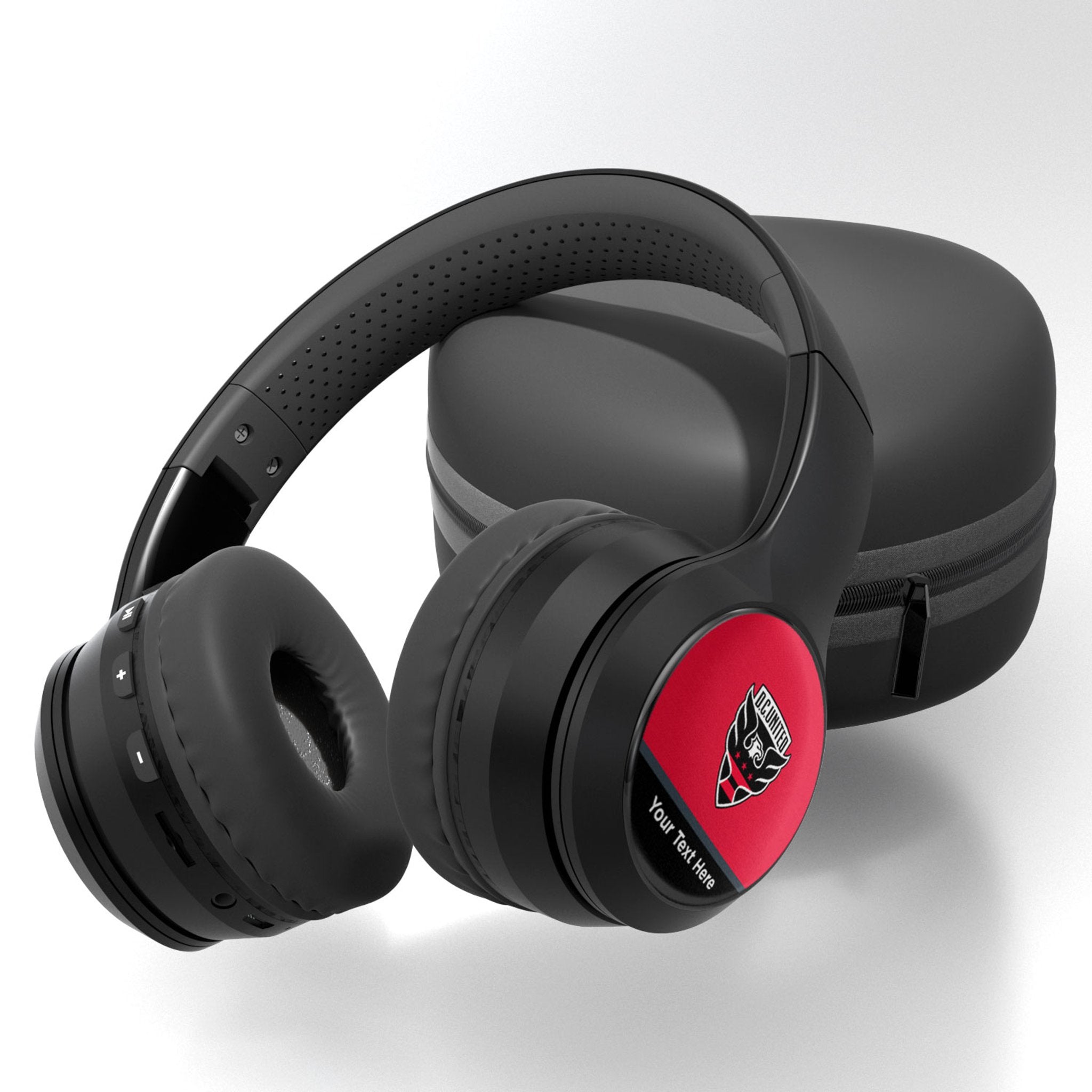 DC United Personalized Endzone Solid Wireless Over-Ear BT Headphones With Case