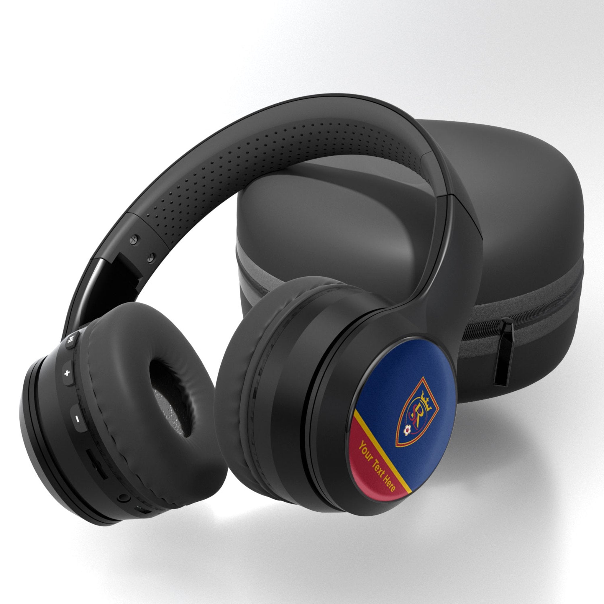 Real Salt Lake Personalized Endzone Solid Wireless Over-Ear BT Headphones With Case 1