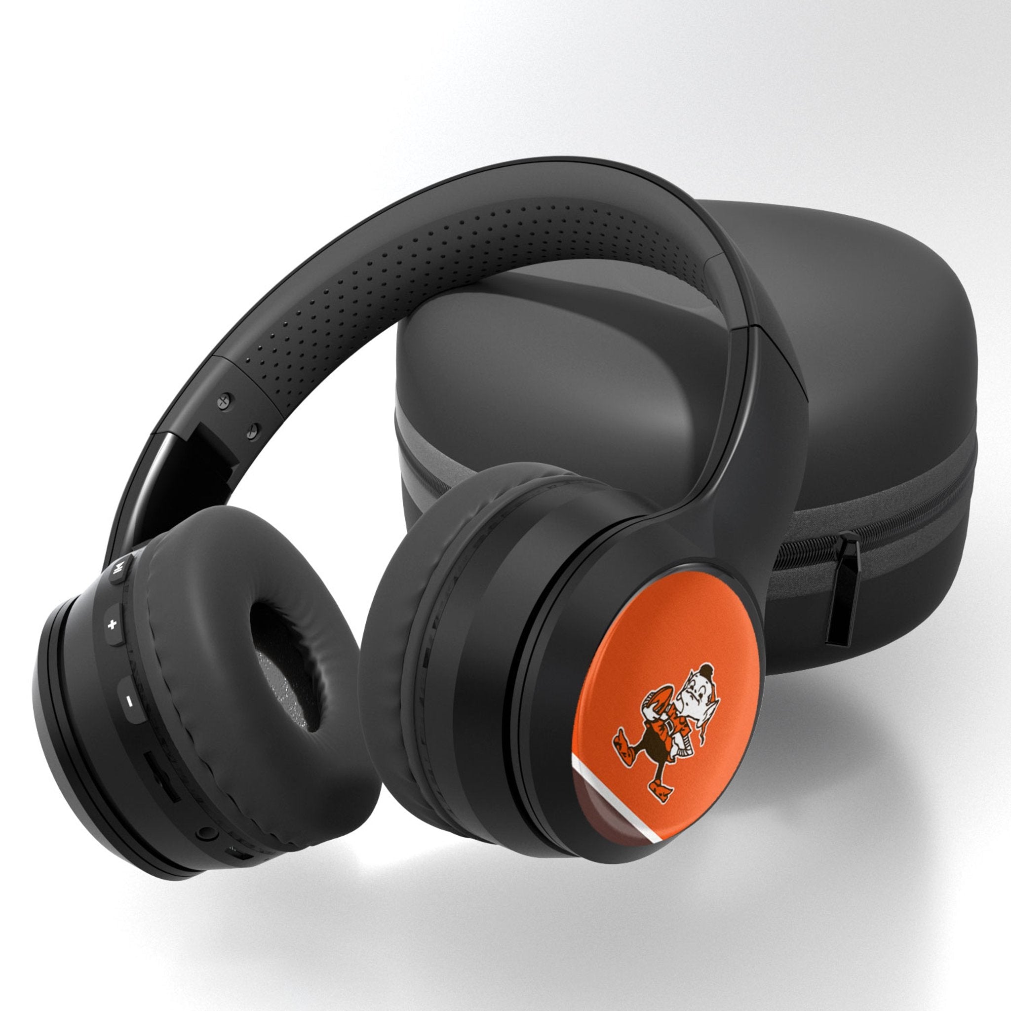 Cleveland Browns Historic Collection Stripe Wireless Over-Ear BT Headphones With Case 1