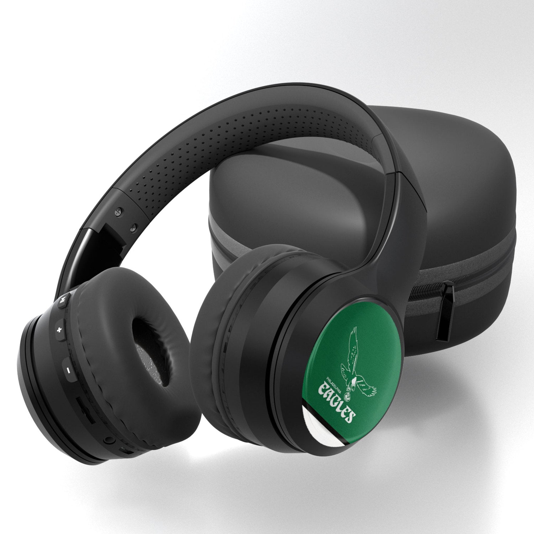 Philadelphia Eagles 1973-1995 Historic Collection Stripe Wireless Over-Ear BT Headphones With Case 1