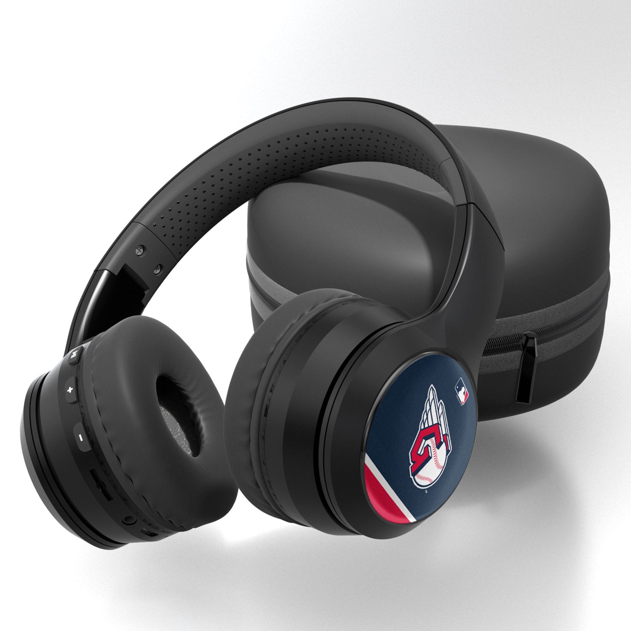 Cleveland Guardians Stripe Wireless Over-Ear BT Headphones With Case