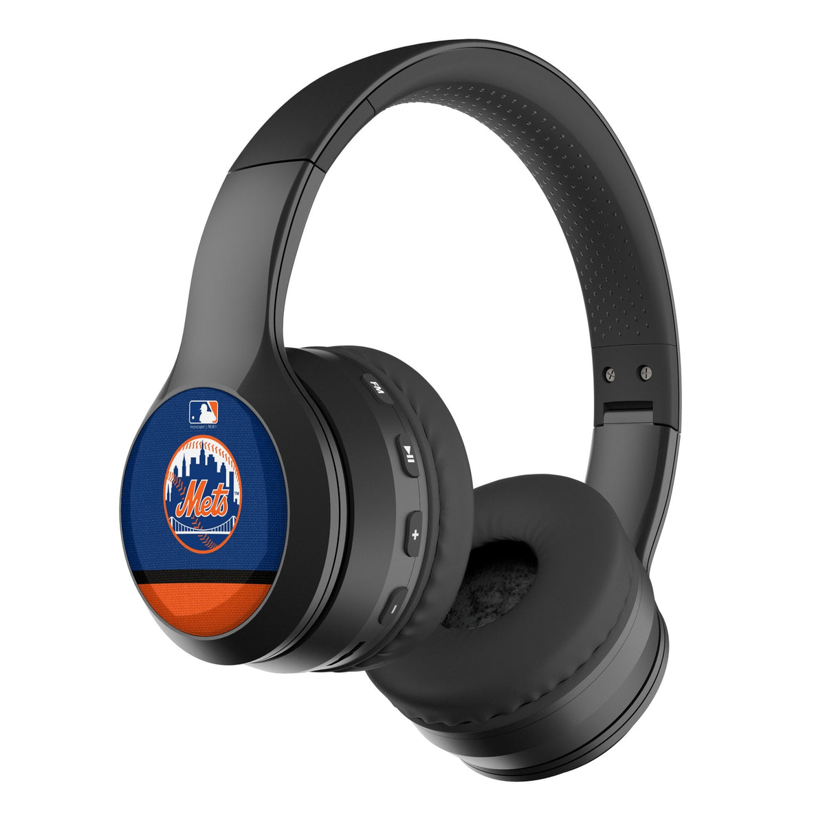 New York Mets Stripe Wireless Over-Ear BT Headphones With Case 1