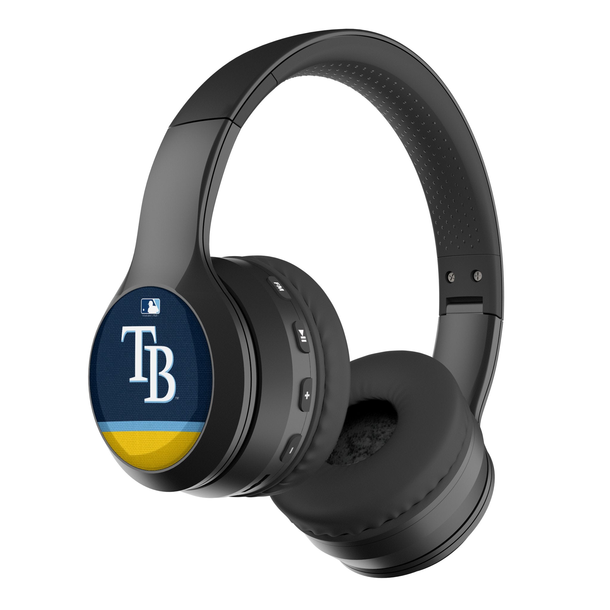 Tampa Bay Rays Stripe Wireless Over-Ear BT Headphones With Case