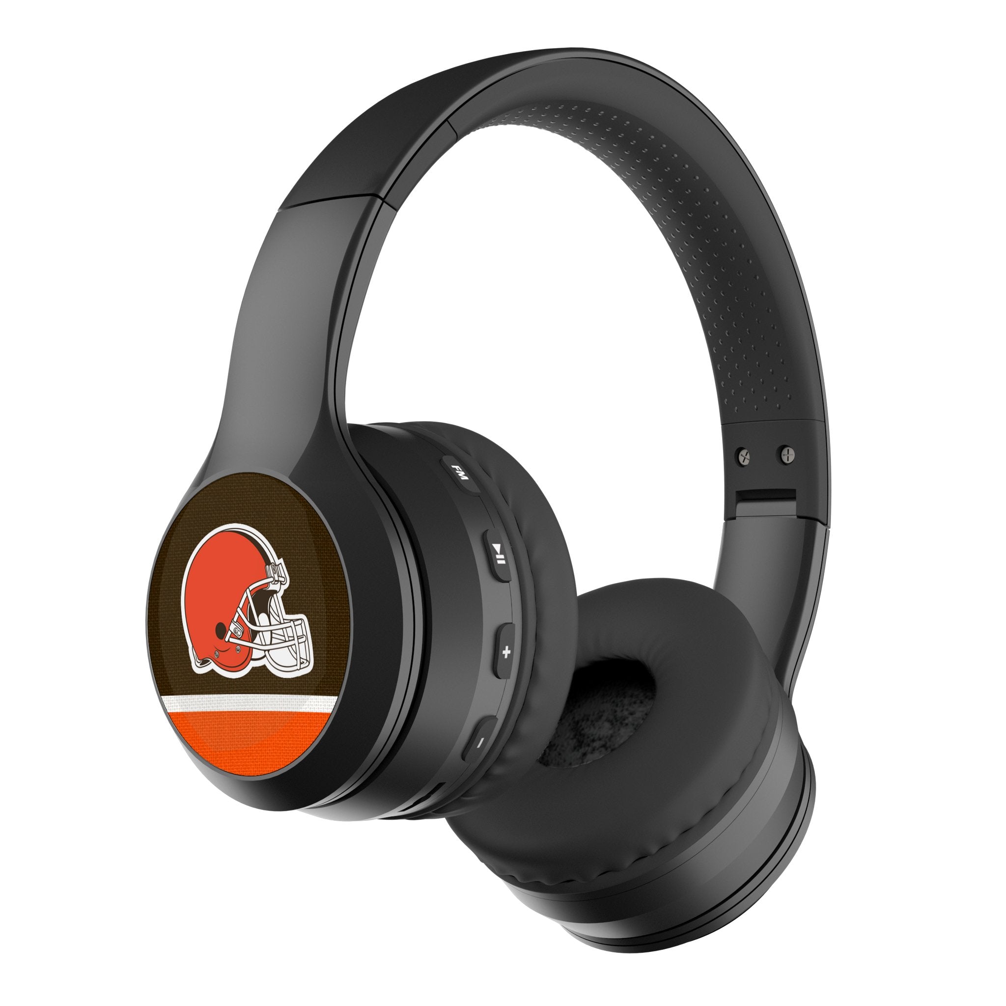 Cleveland Browns Stripe Wireless Over-Ear BT Headphones With Case 1