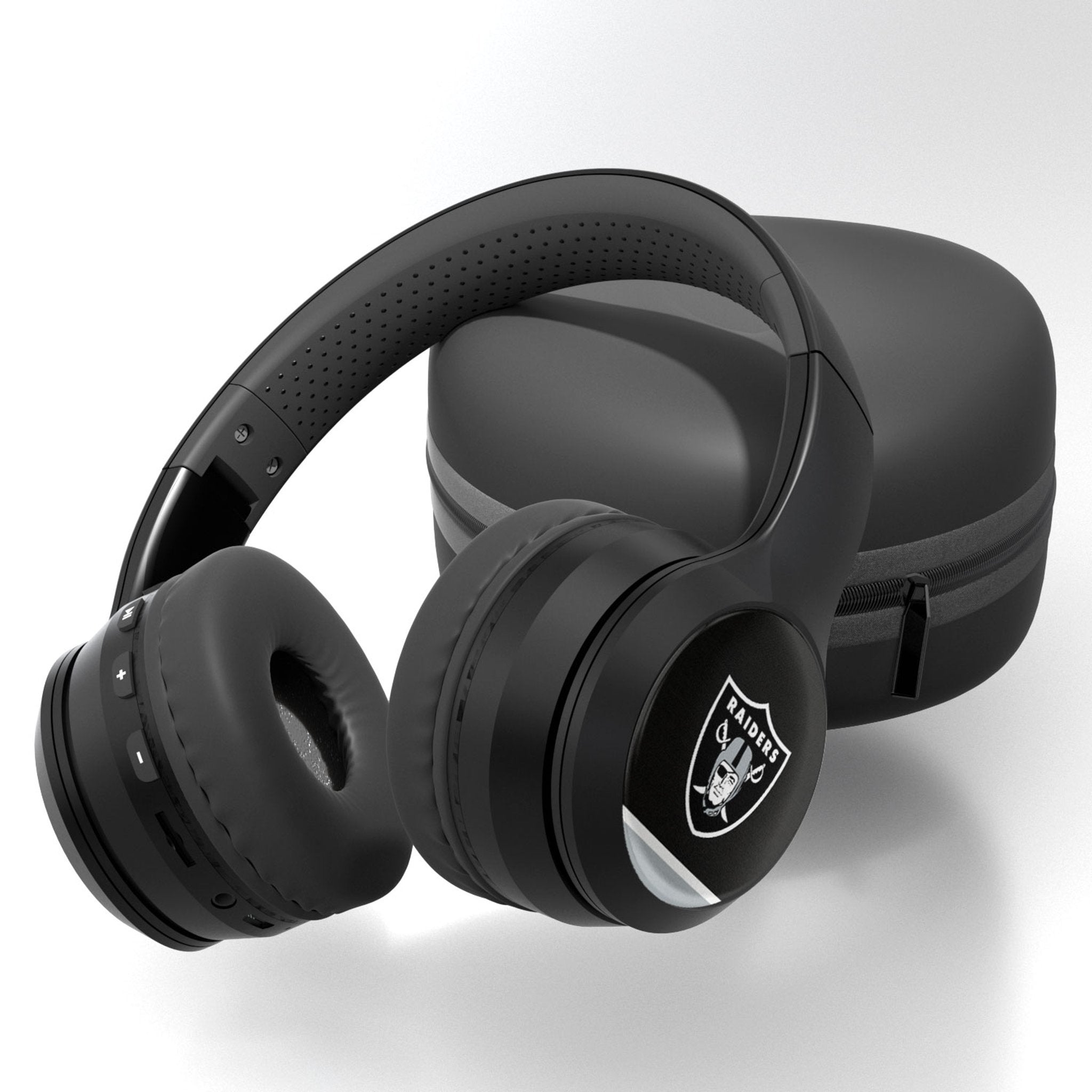 Las Vegas Raiders Stripe Wireless Over-Ear BT Headphones With Case 1