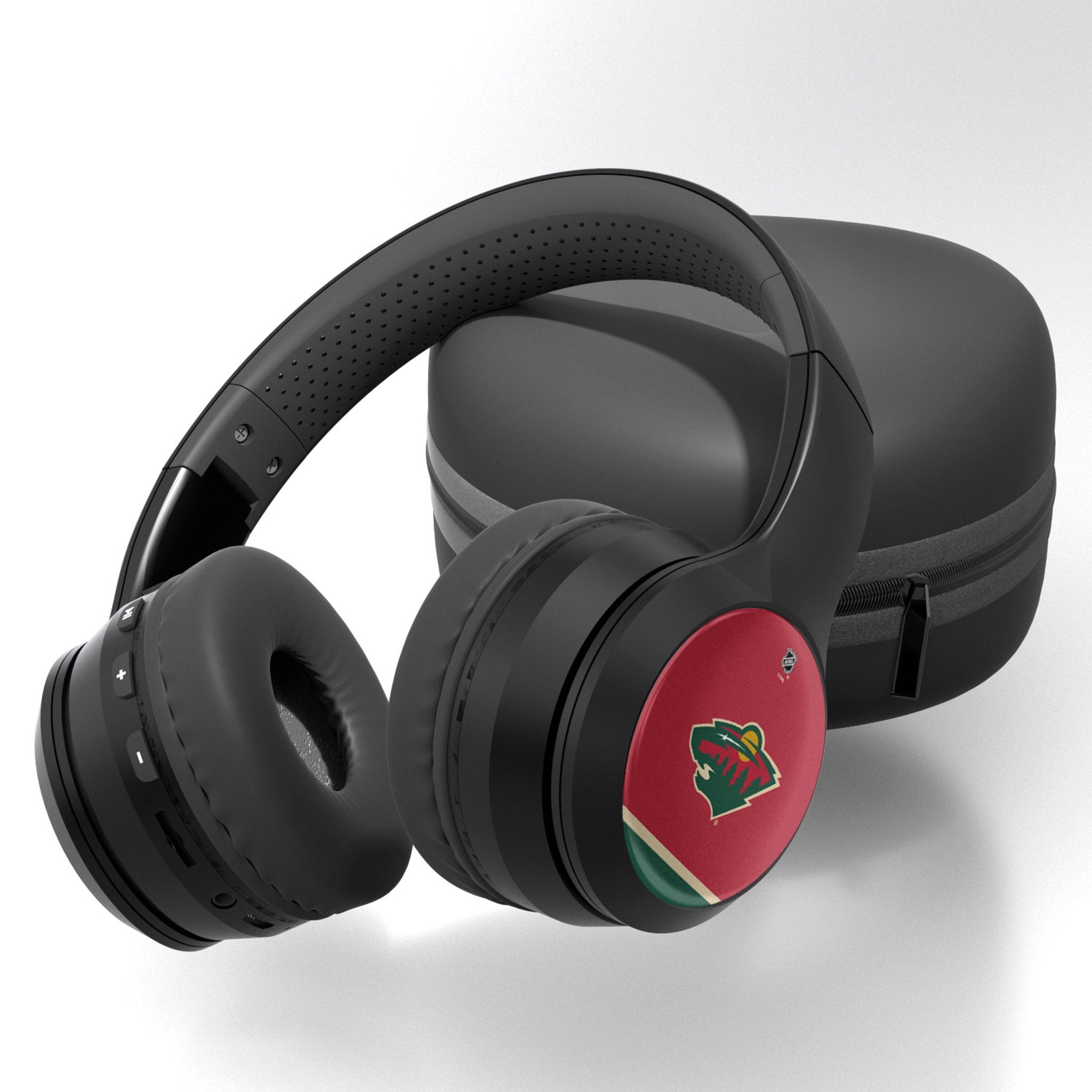 Minnesota Wild Stripe Wireless Over-Ear BT Headphones With Case 1