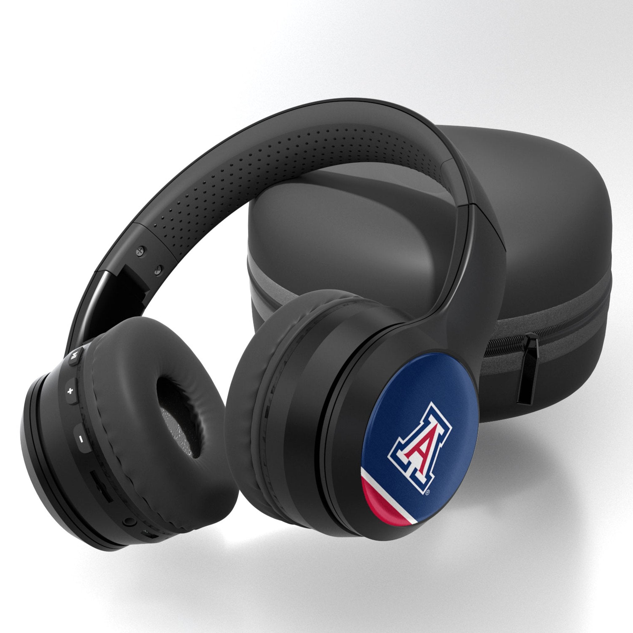 University of Arizona Wildcats Stripe Wireless Over-Ear BT Headphones With Case 1