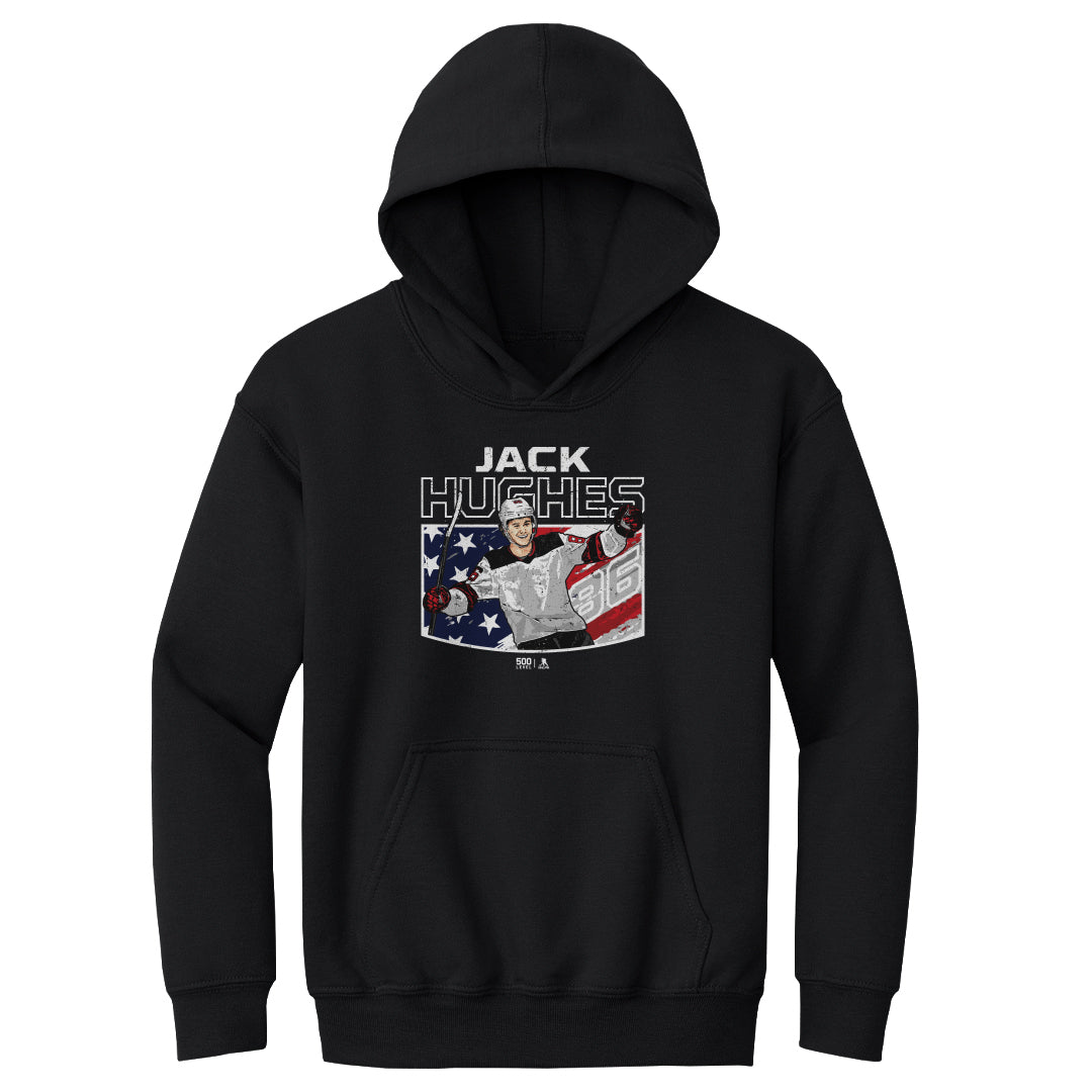 Jack Hughes New Jersey American Flag 4