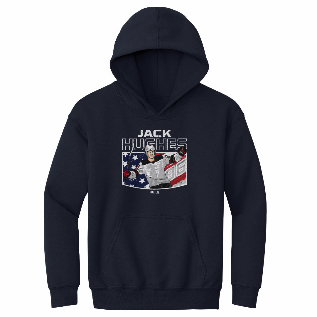Jack Hughes New Jersey American Flag 2