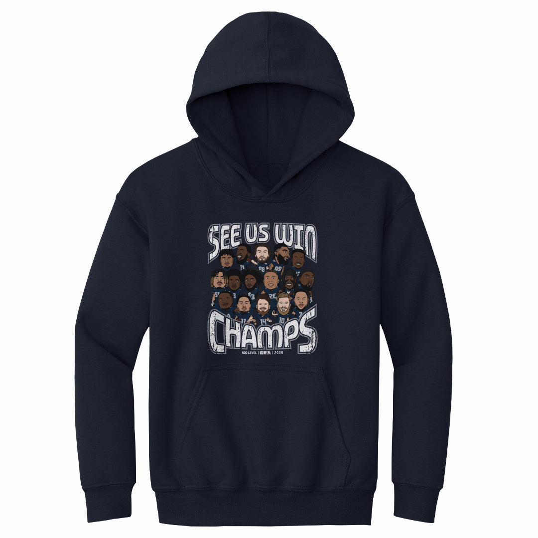Seattle Football 2025 Champs Cartoon