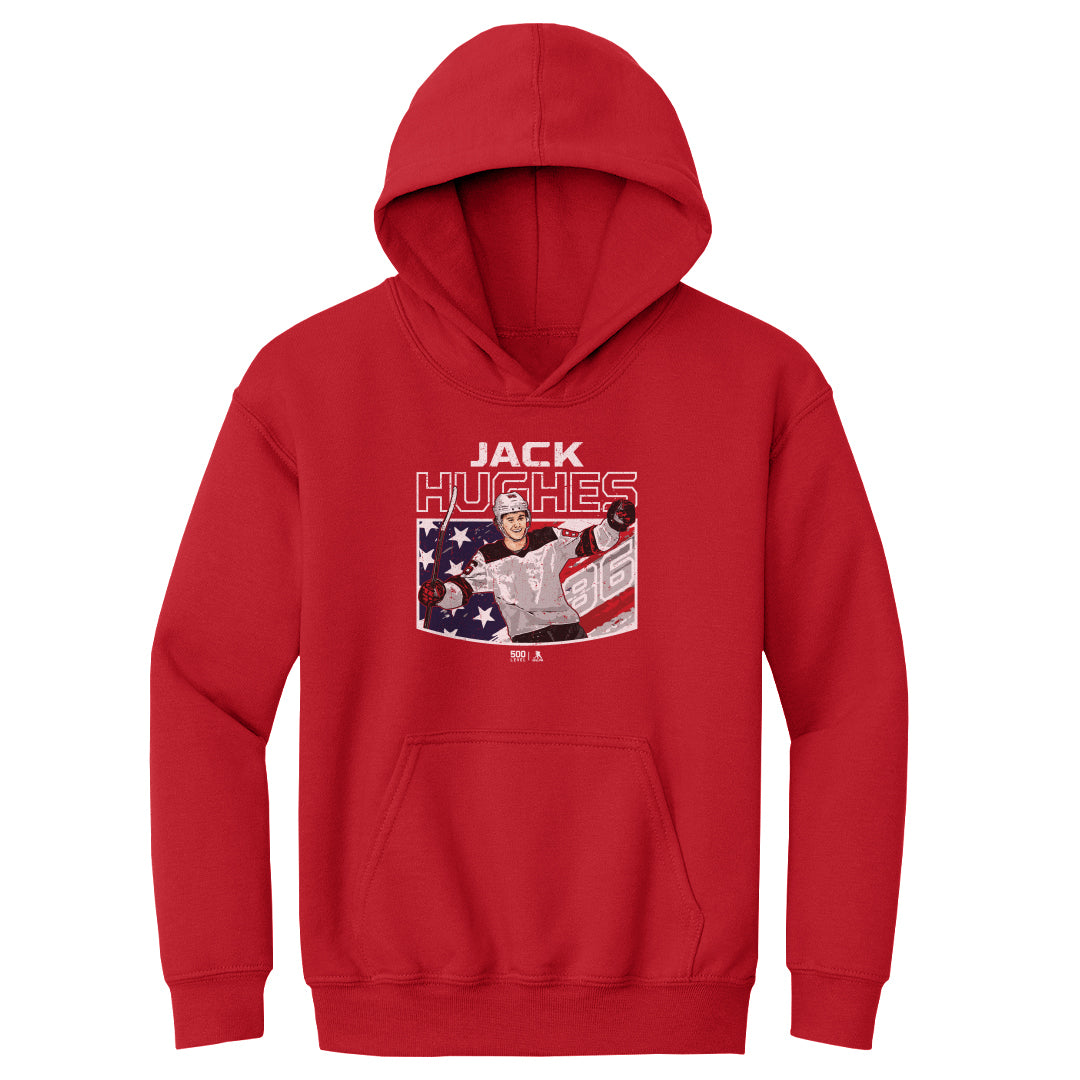 Jack Hughes New Jersey American Flag 3