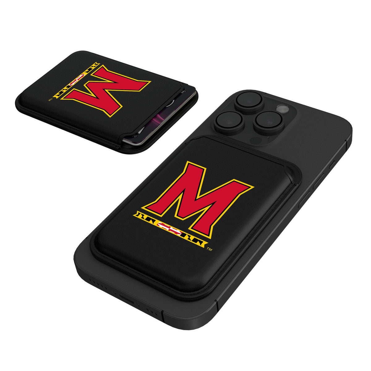 University of Maryland Terrapins Insignia Black Magnetic Credit Card Wallet 1