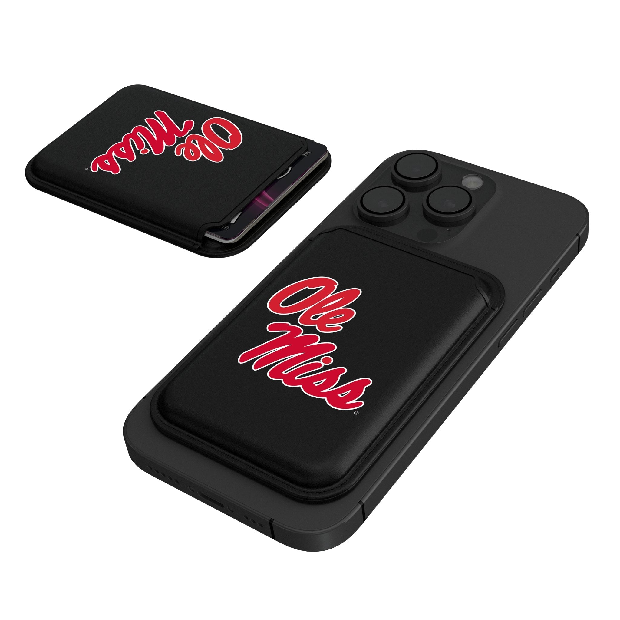 University of Mississippi Rebels Insignia Black Magnetic Credit Card Wallet 1
