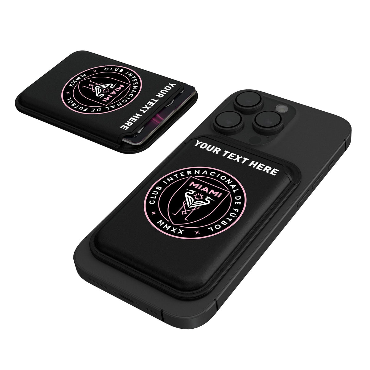 Inter Miami CF Personalized Insignia Black Magnetic Credit Card Wallet 1