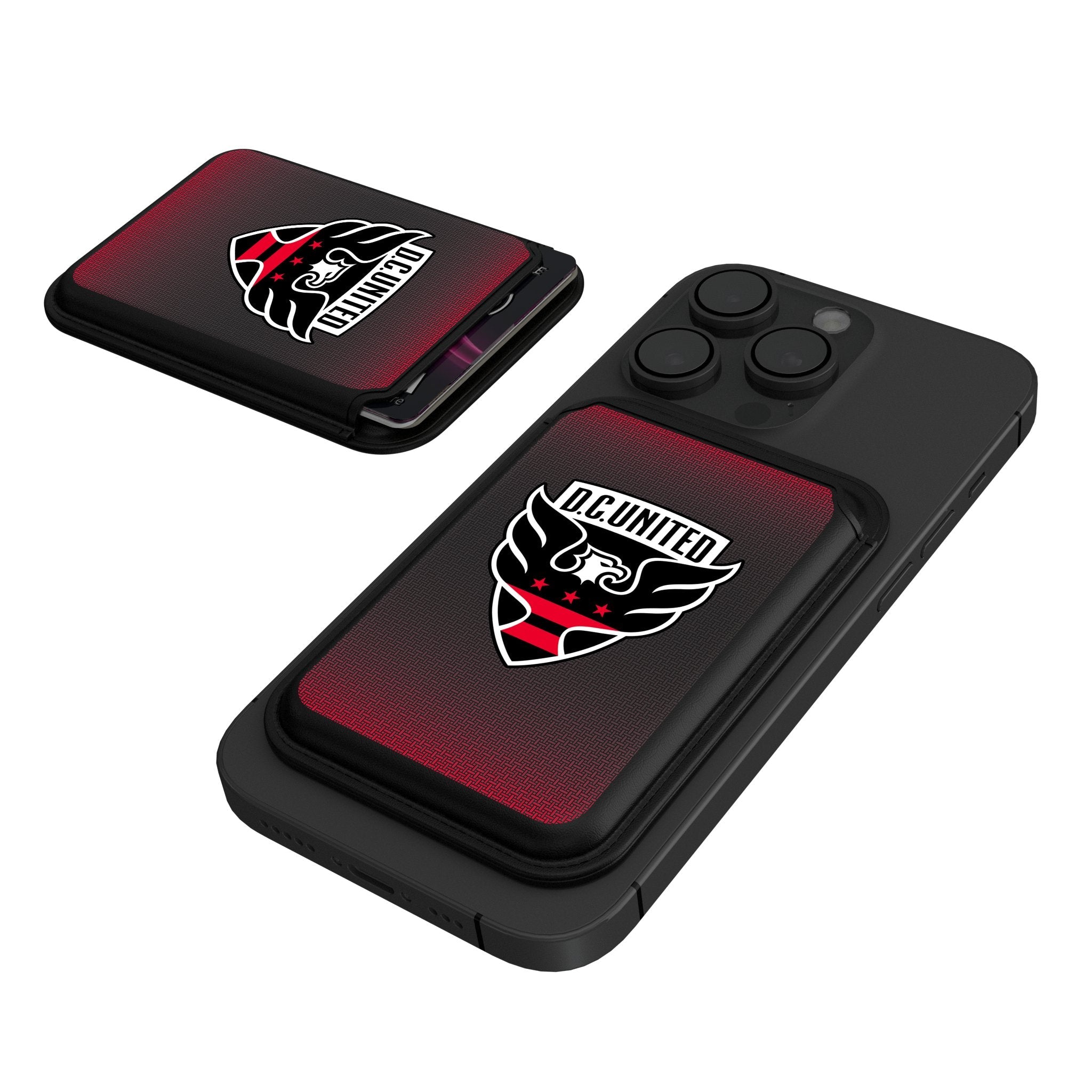 DC United Linen Black Magnetic Credit Card Wallet