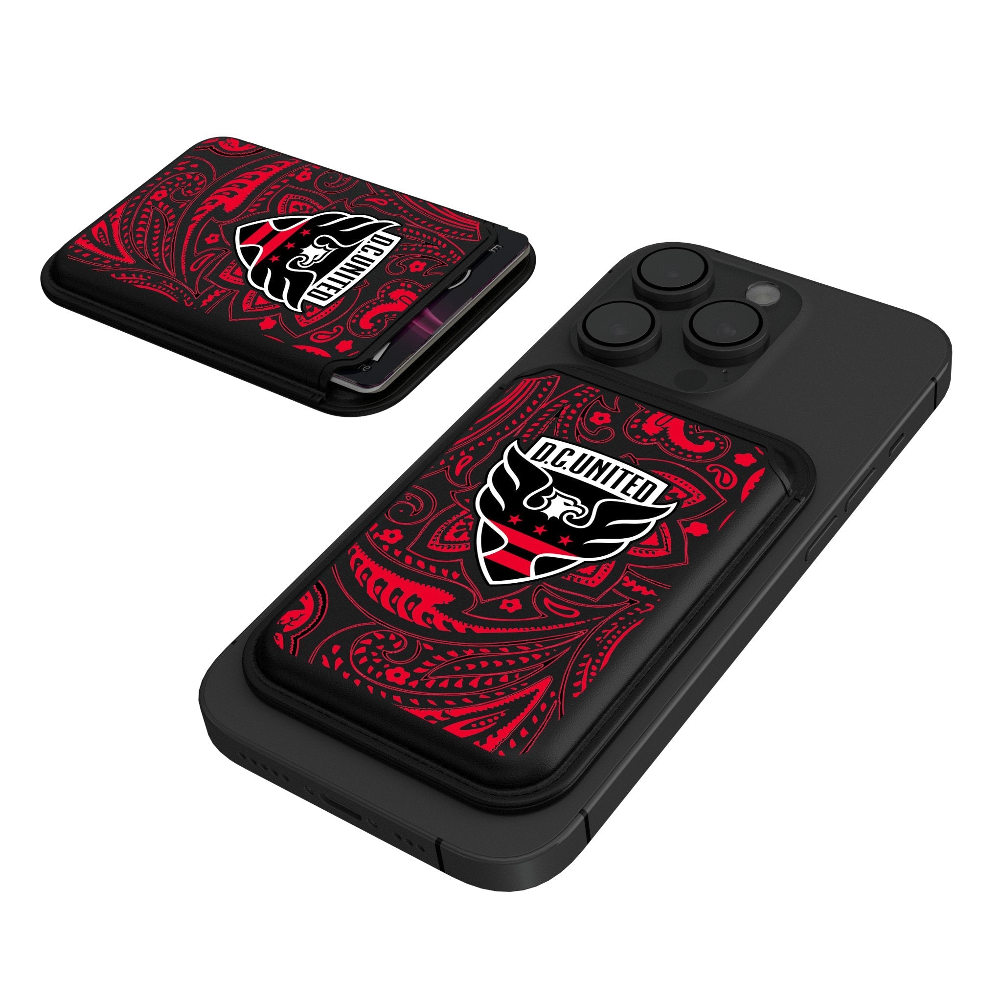 DC United Paisley Black Magnetic Credit Card Wallet