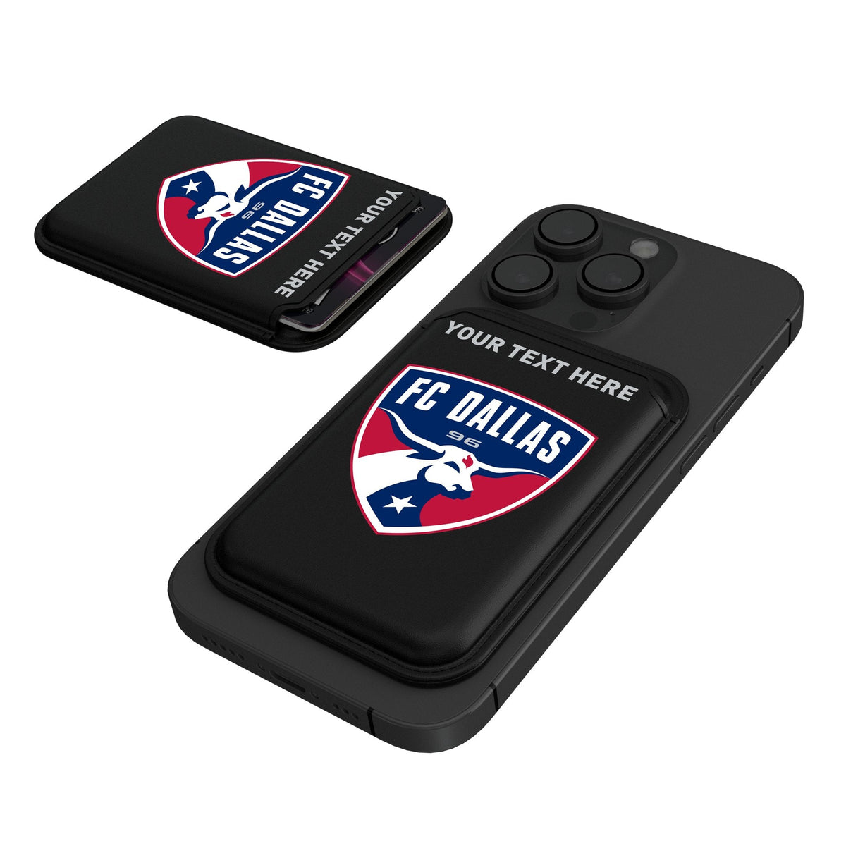 FC Dallas Personalized Insignia Black Magnetic Credit Card Wallet 1