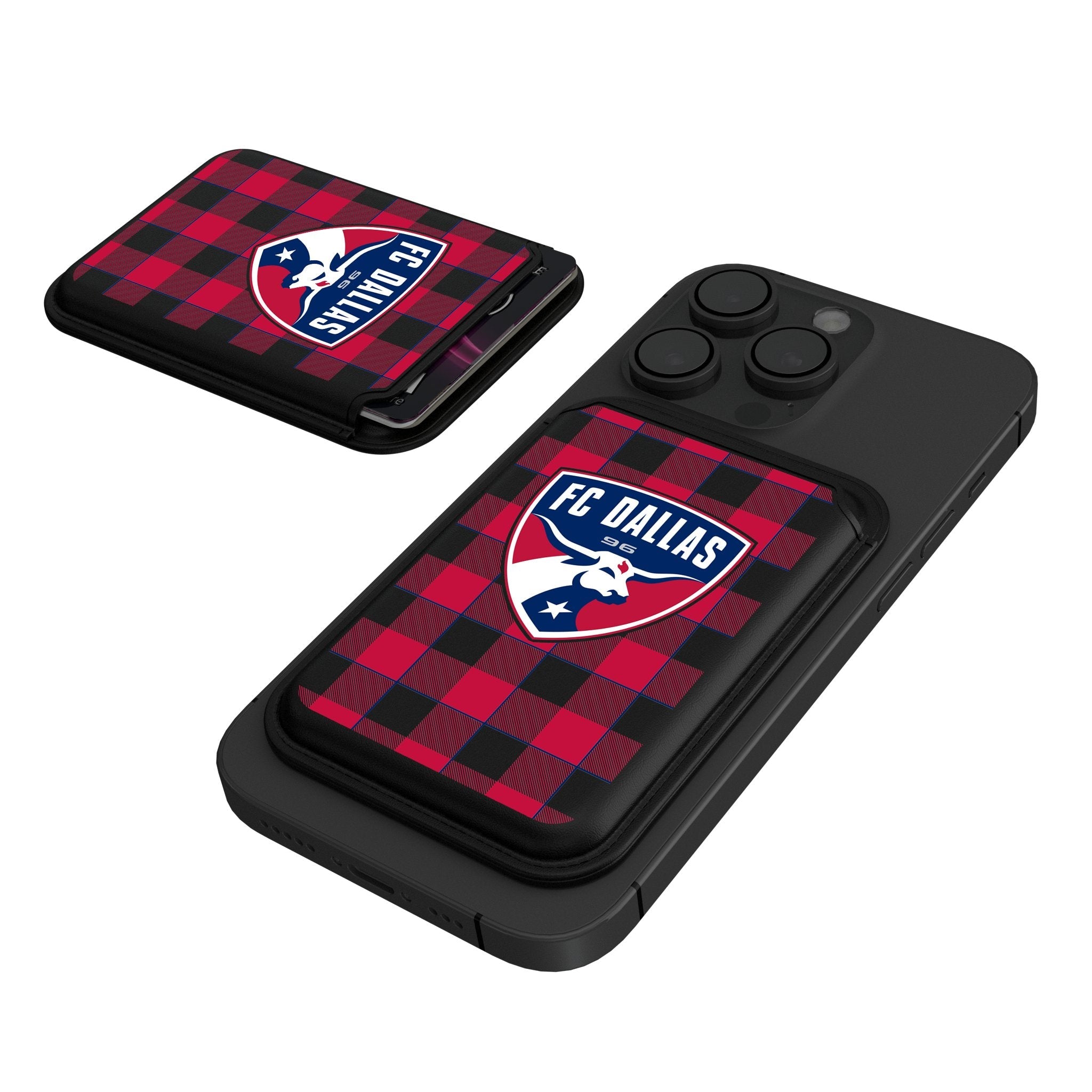 FC Dallas Plaid Black Magnetic Credit Card Wallet
