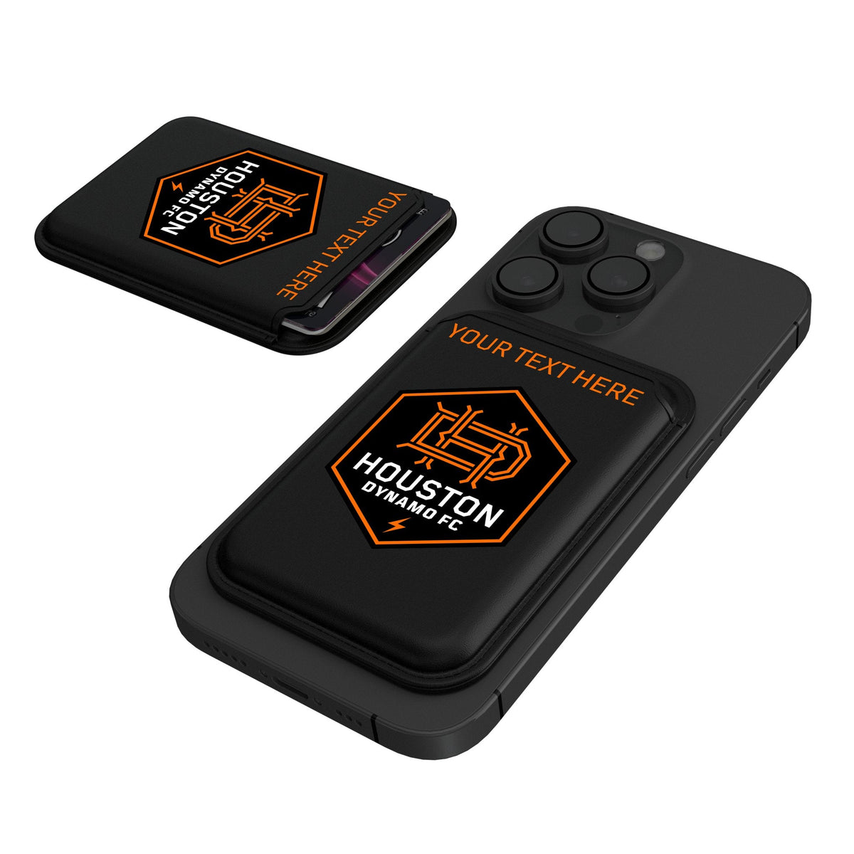 Houston Dynamo Personalized Insignia Black Magnetic Credit Card Wallet 1