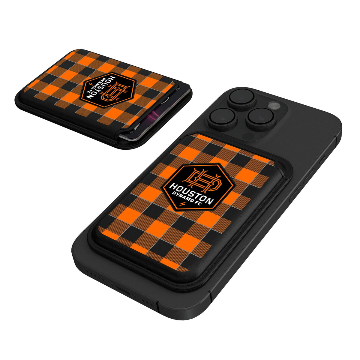 Houston Dynamo Plaid Black Magnetic Credit Card Wallet 1