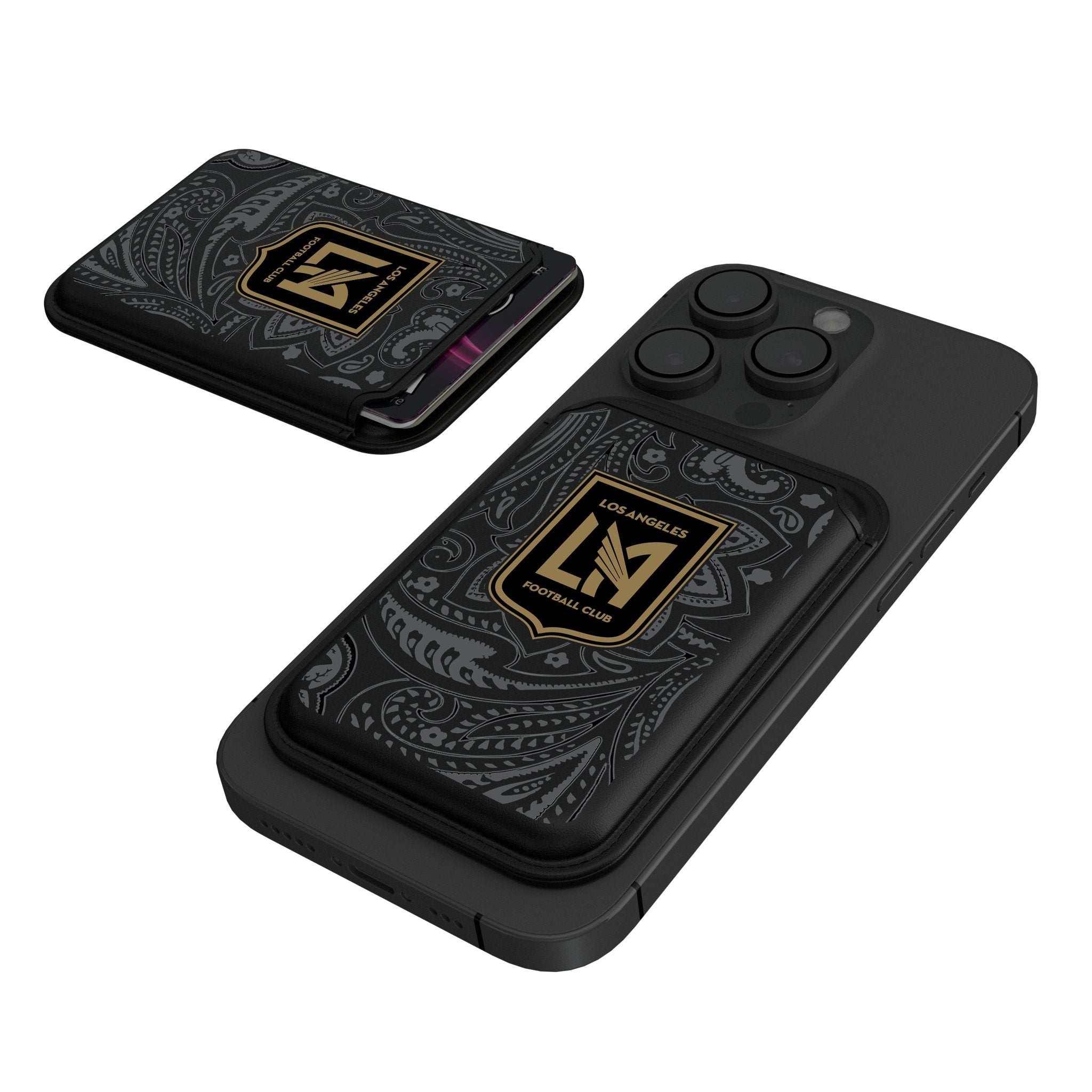 Los Angeles Football Club Paisley Black Magnetic Credit Card Wallet