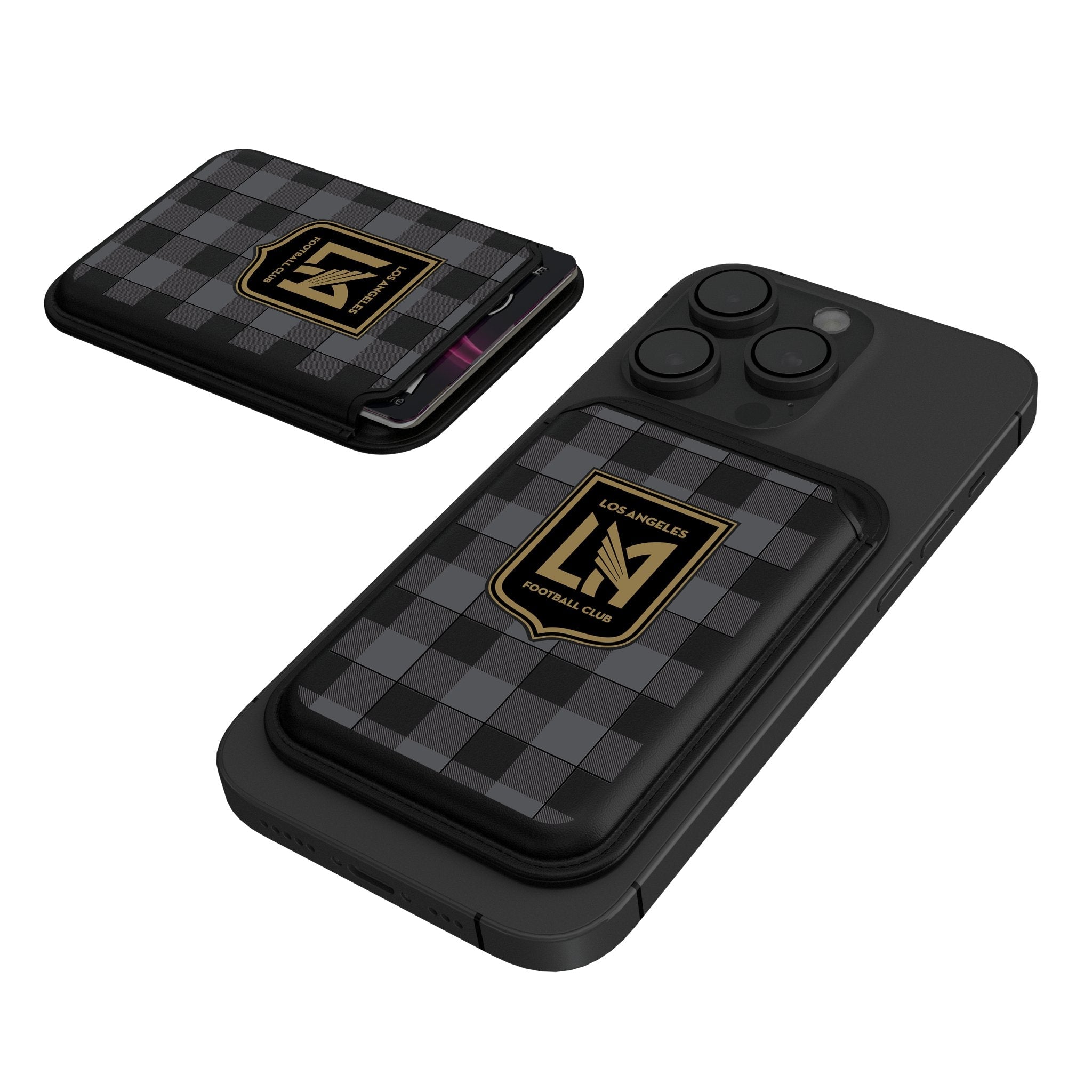 Los Angeles Football Club Plaid Black Magnetic Credit Card Wallet