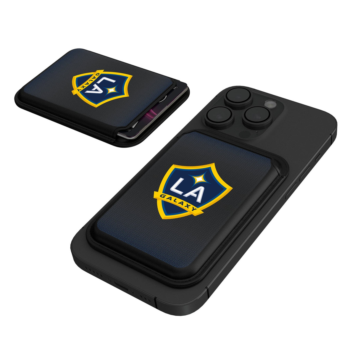 LA Galaxy Linen Black Magnetic Credit Card Wallet