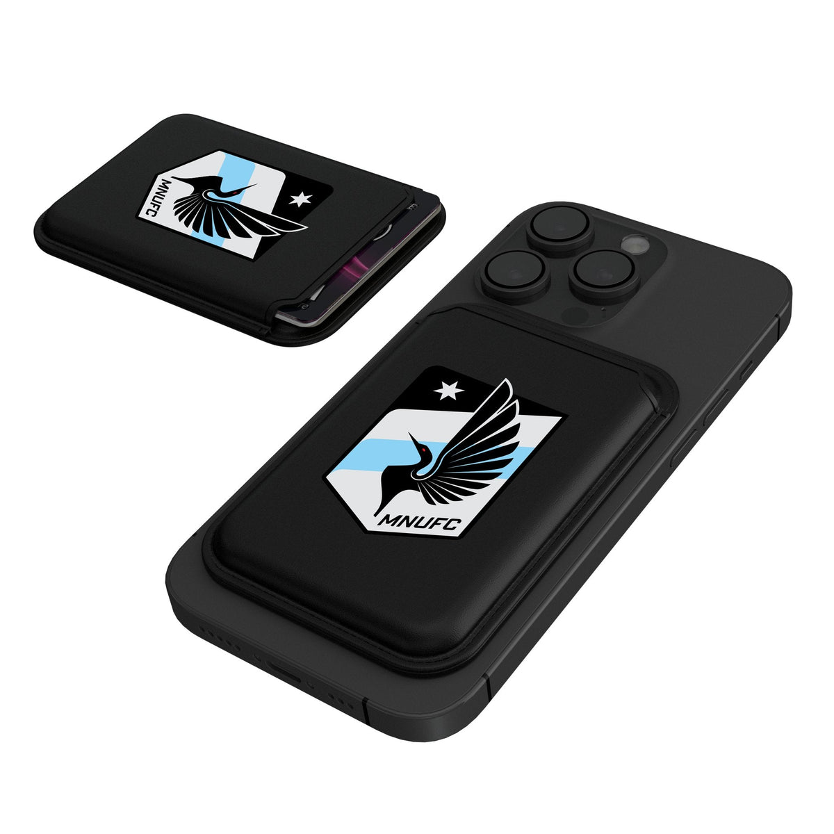 Minnesota United FC Insignia Black Magnetic Credit Card Wallet 1