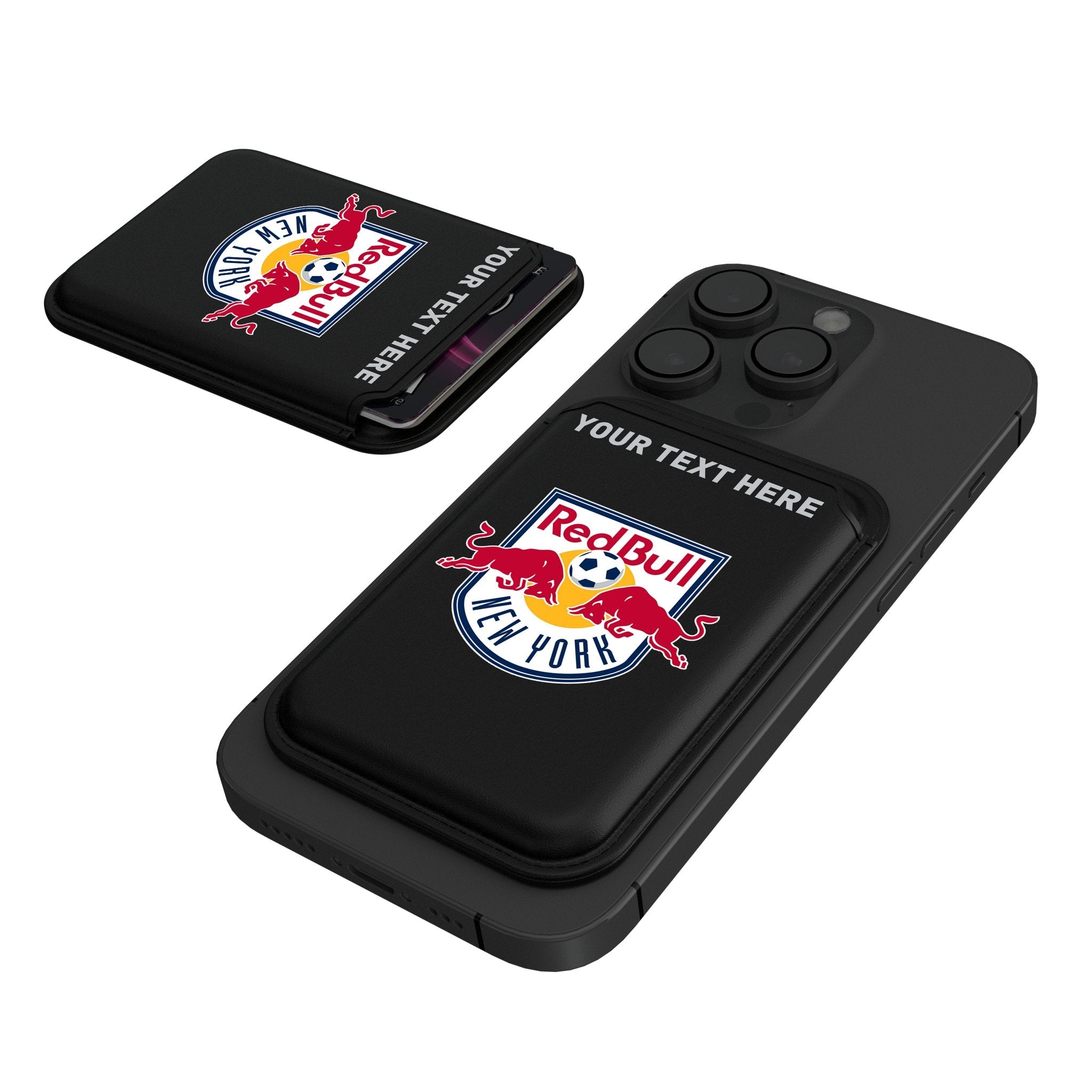 New York Red Bulls Personalized Insignia Black Magnetic Credit Card Wallet