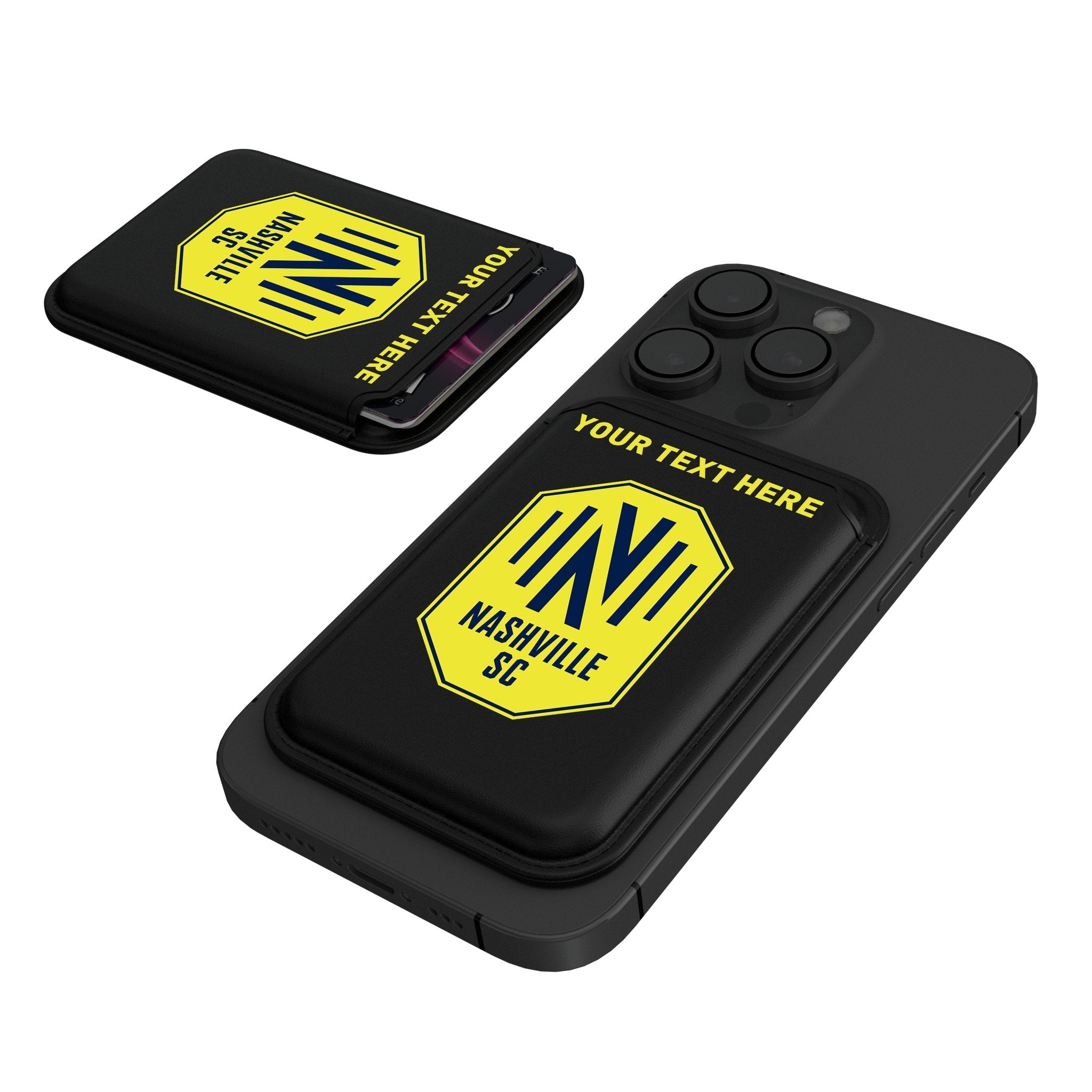 Nashville SC Personalized Insignia Black Magnetic Credit Card Wallet