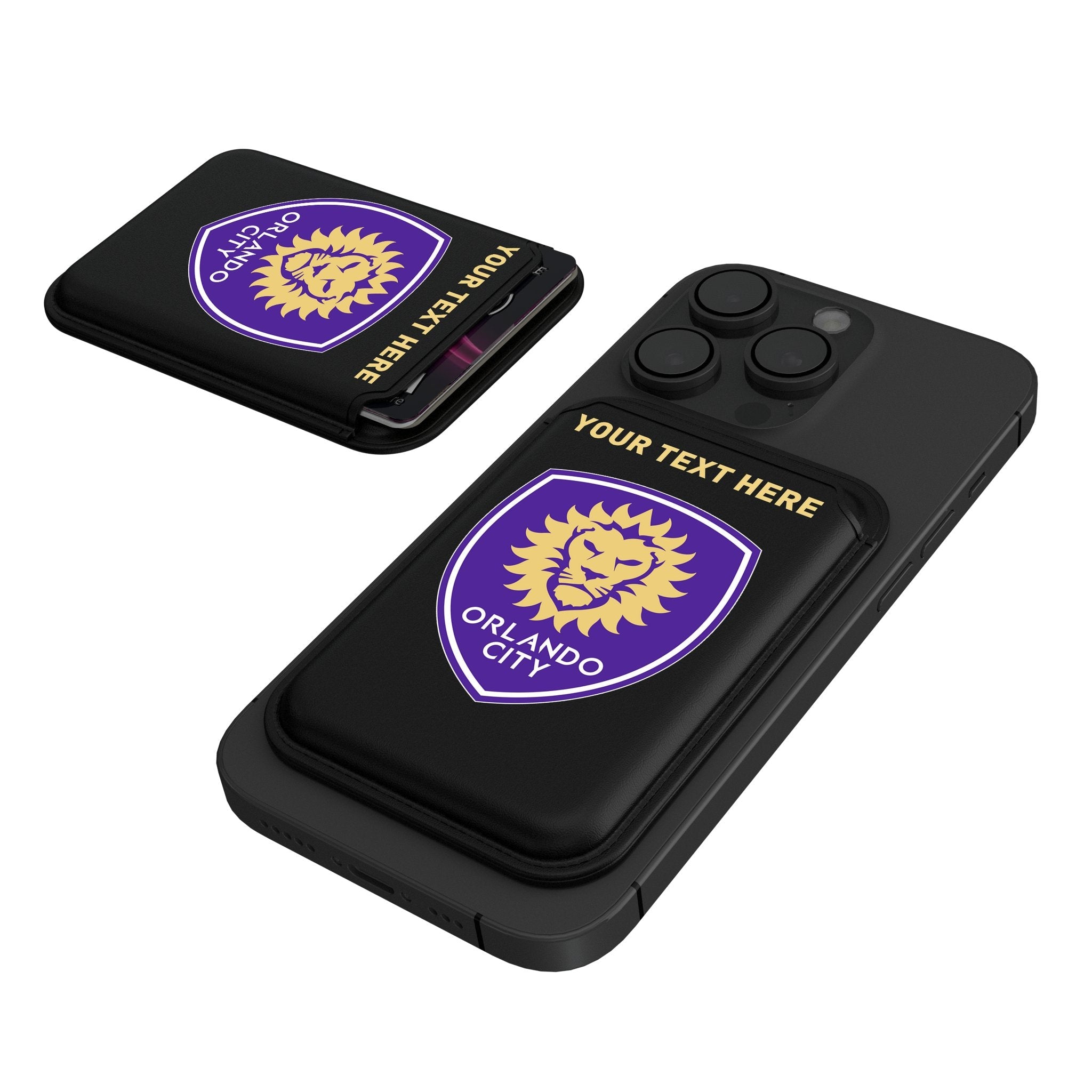 Orlando City Soccer Club Personalized Insignia Black Magnetic Credit Card Wallet 1