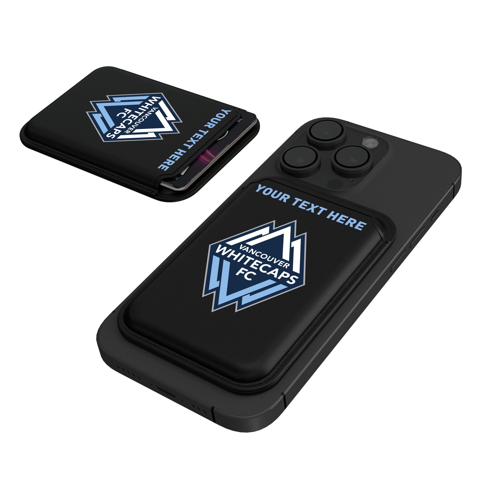 Vancouver Whitecaps Personalized Insignia Black Magnetic Credit Card Wallet
