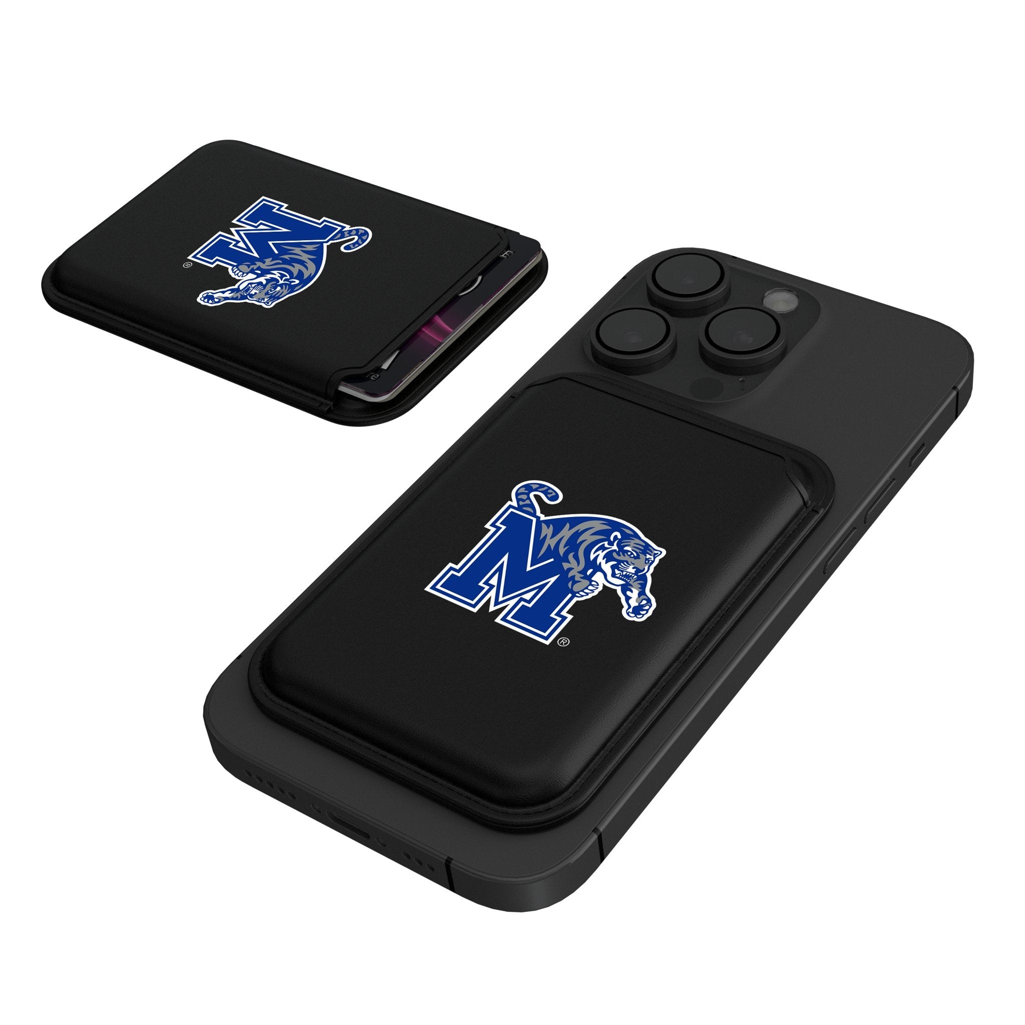 University of Memphis Tigers Insignia Black Magnetic Credit Card Wallet 1