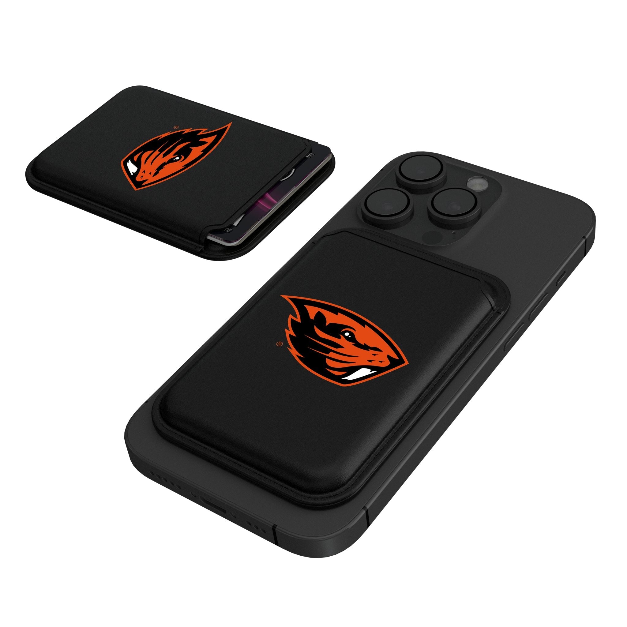 Oregon State University Beavers Insignia Black Magnetic Credit Card Wallet 1