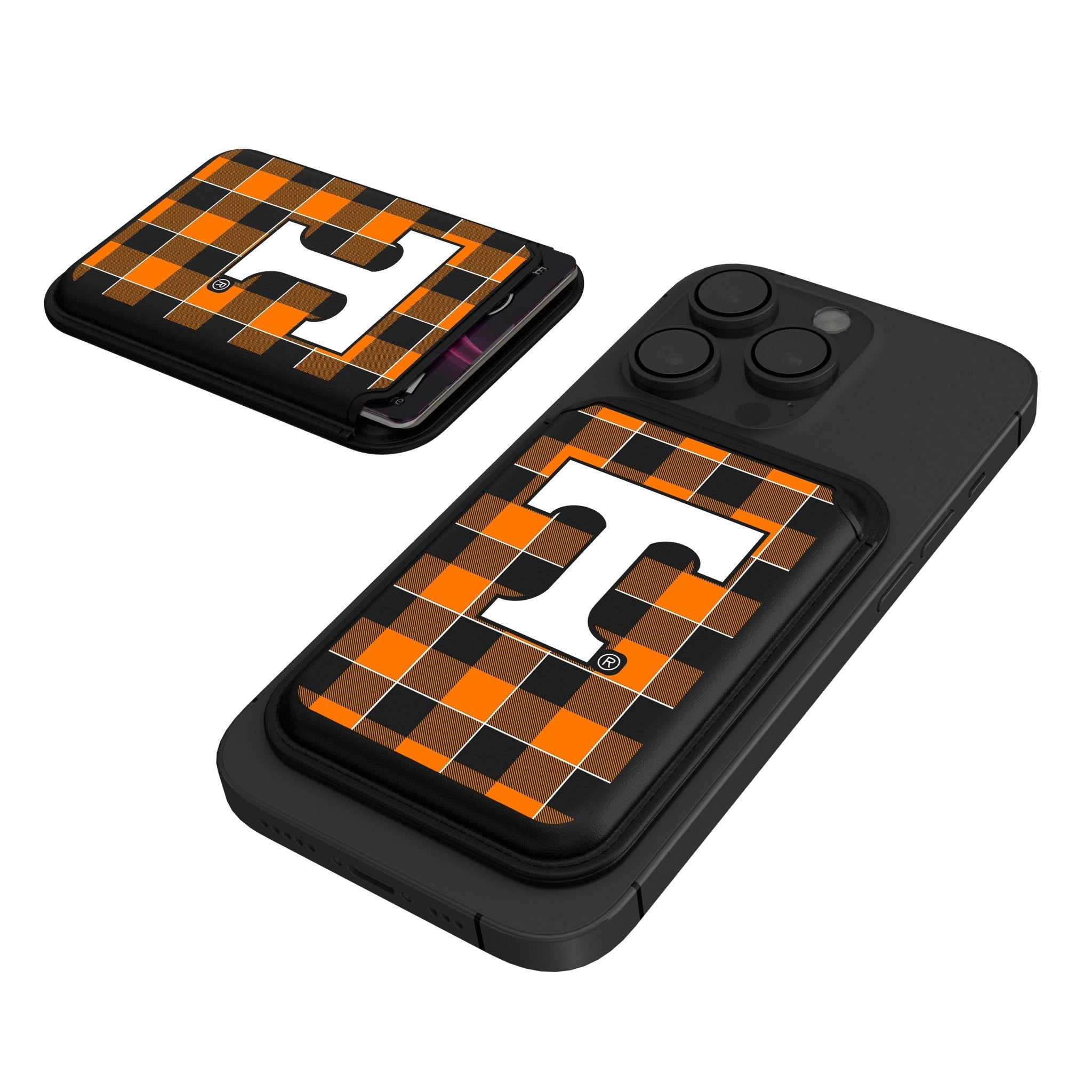 University of Tennessee Volunteers Plaid Black Magnetic Credit Card Wallet 1