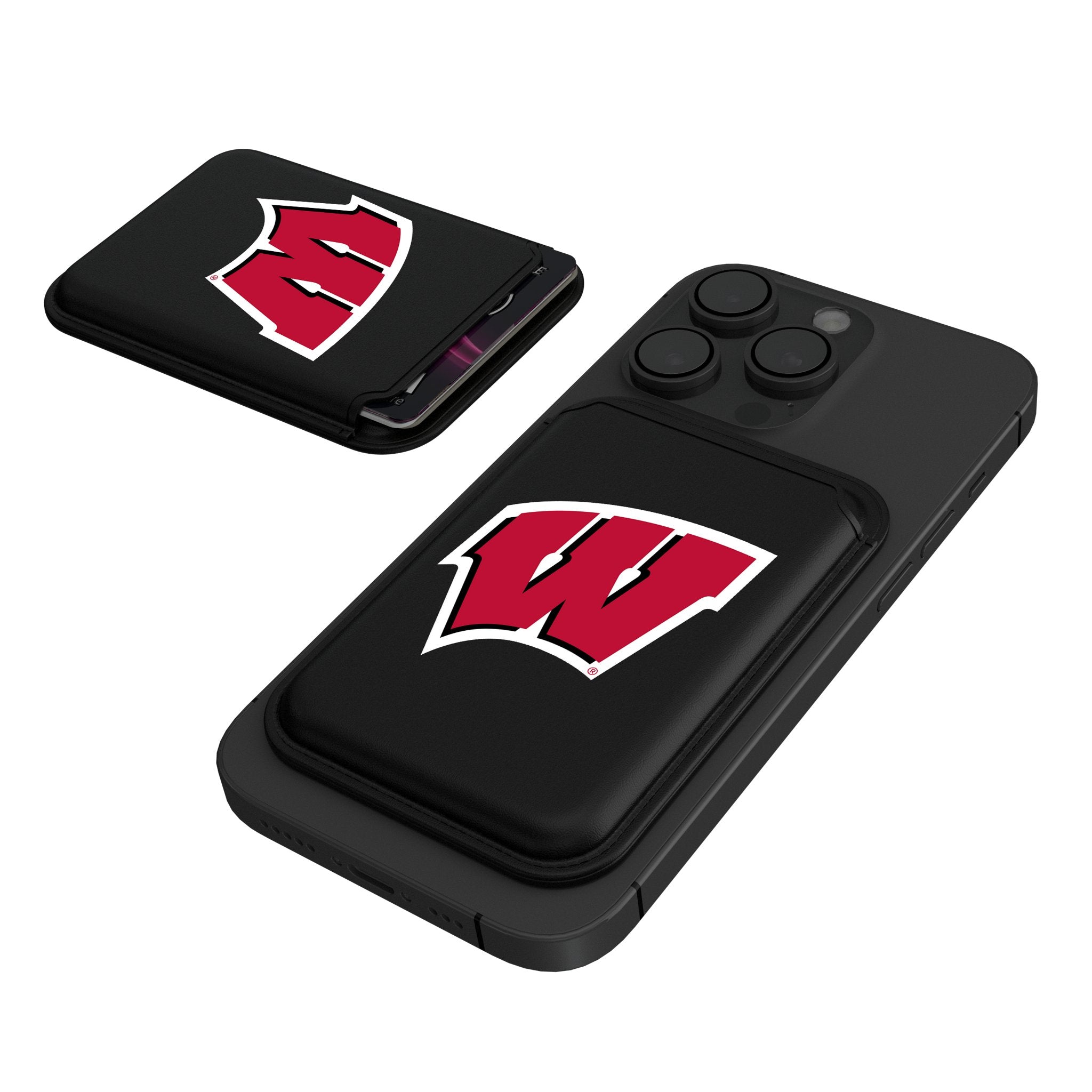 University of Wisconsin Badgers Insignia Black Magnetic Credit Card Wallet 1