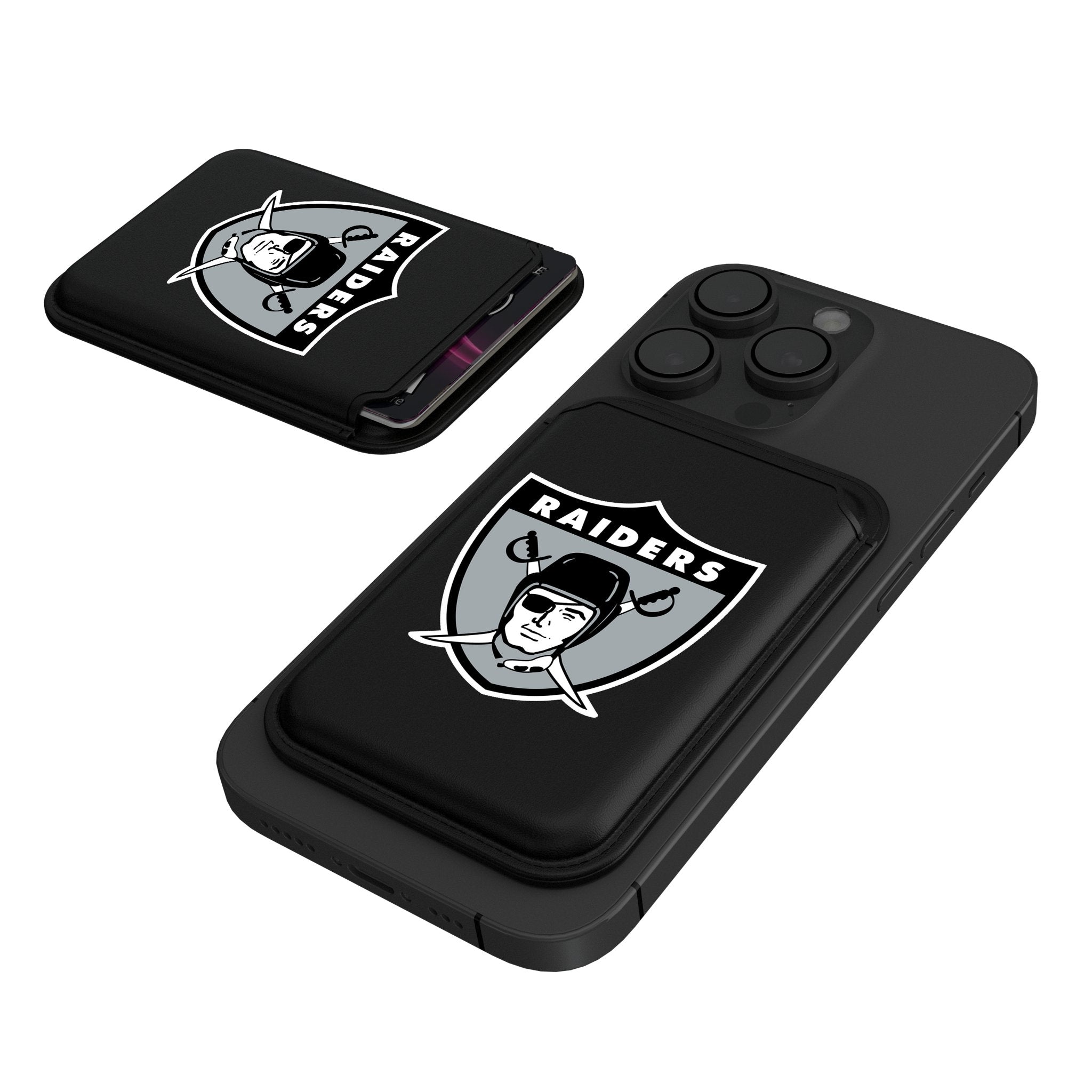 Oakland Raiders 1963 Historic Collection Insignia Black Magnetic Credit Card Wallet 1