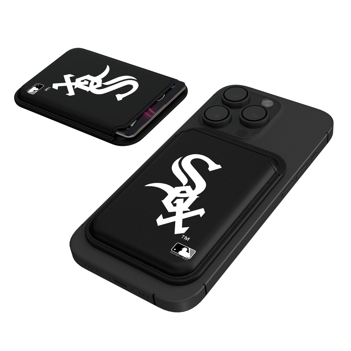 Chicago White Sox Insignia Black Magnetic Credit Card Wallet 1