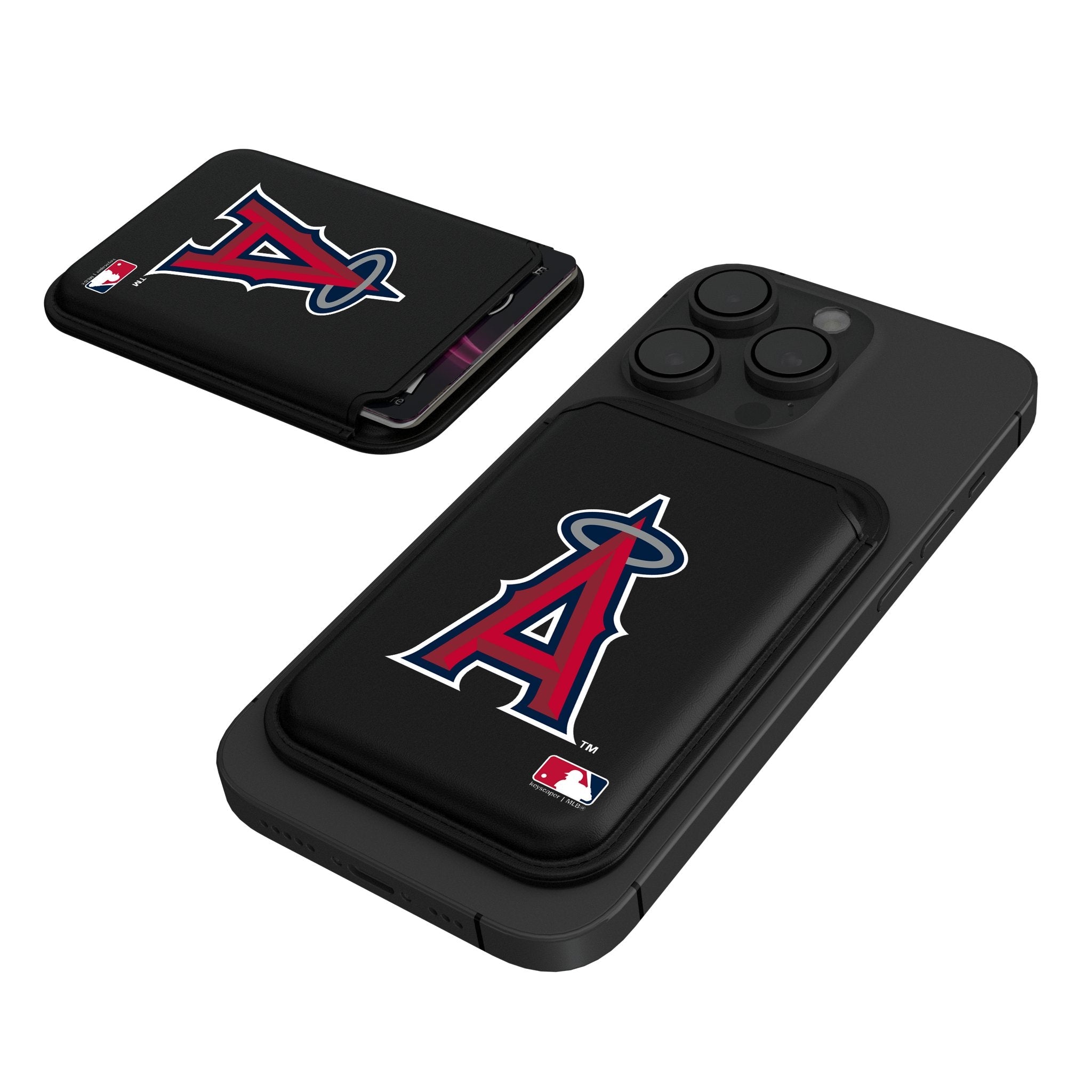 Los Angeles Angels Insignia Black Magnetic Credit Card Wallet 1