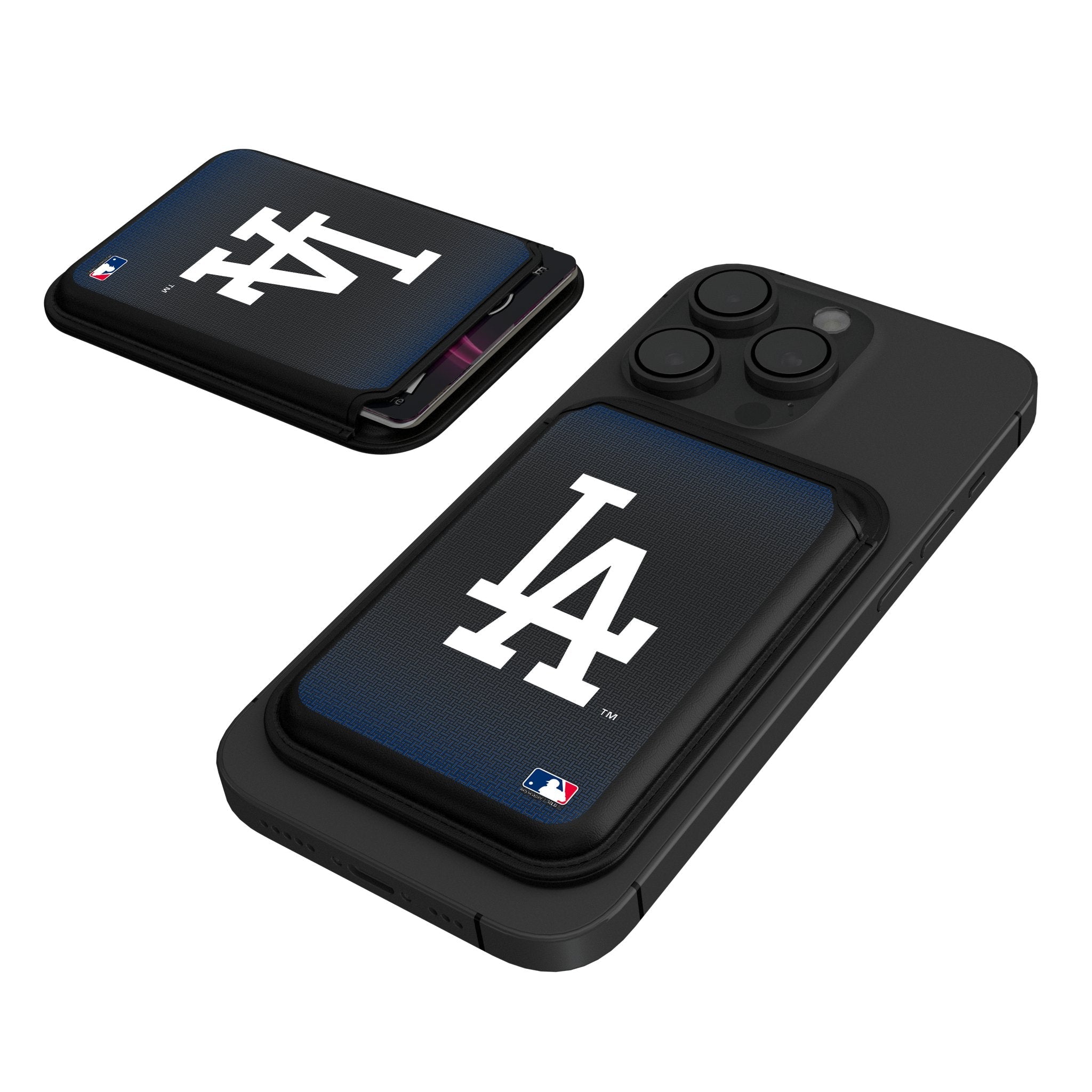 LA Dodgers Linen Black Magnetic Credit Card Wallet 1