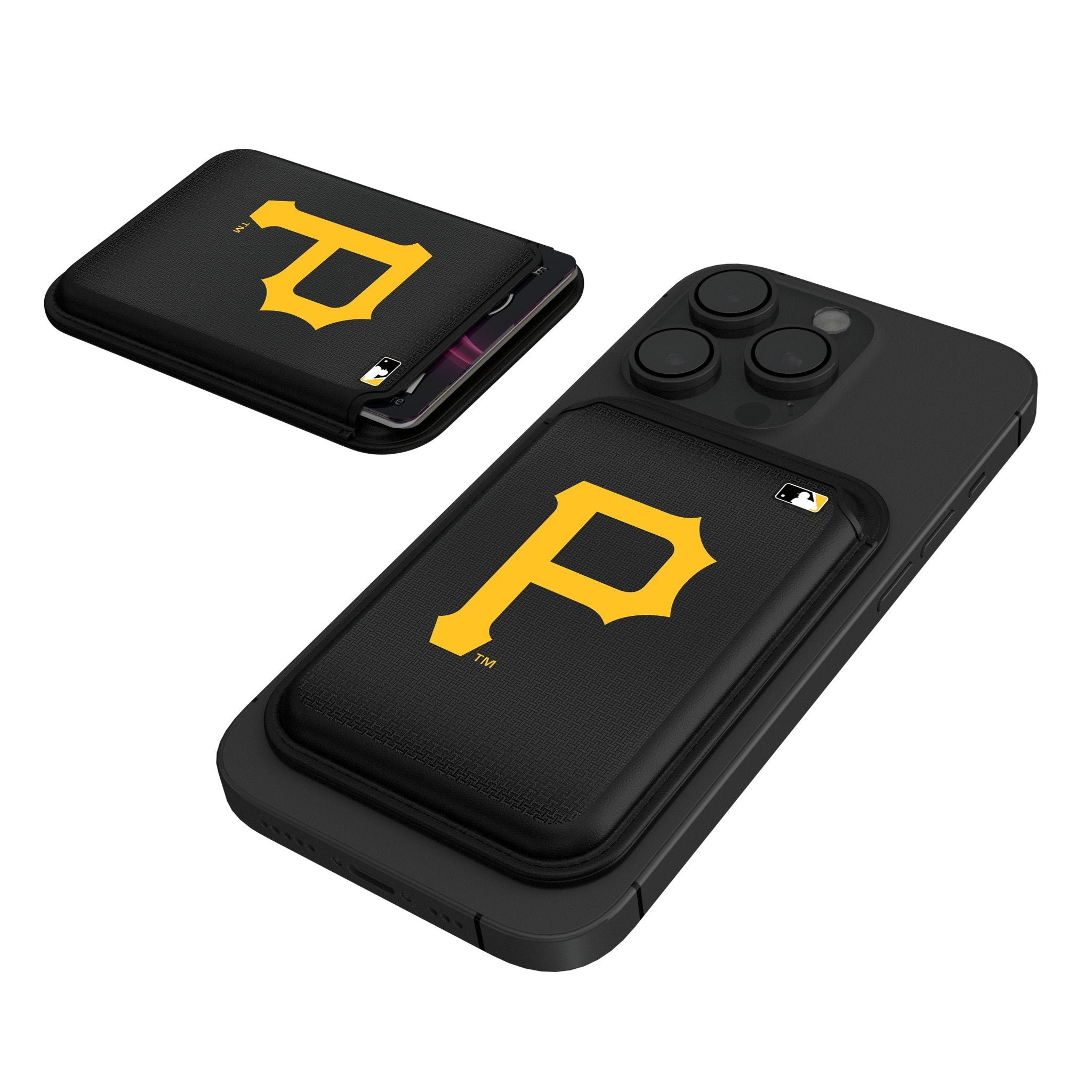 Pittsburgh Pirates Linen Black Magnetic Credit Card Wallet 1